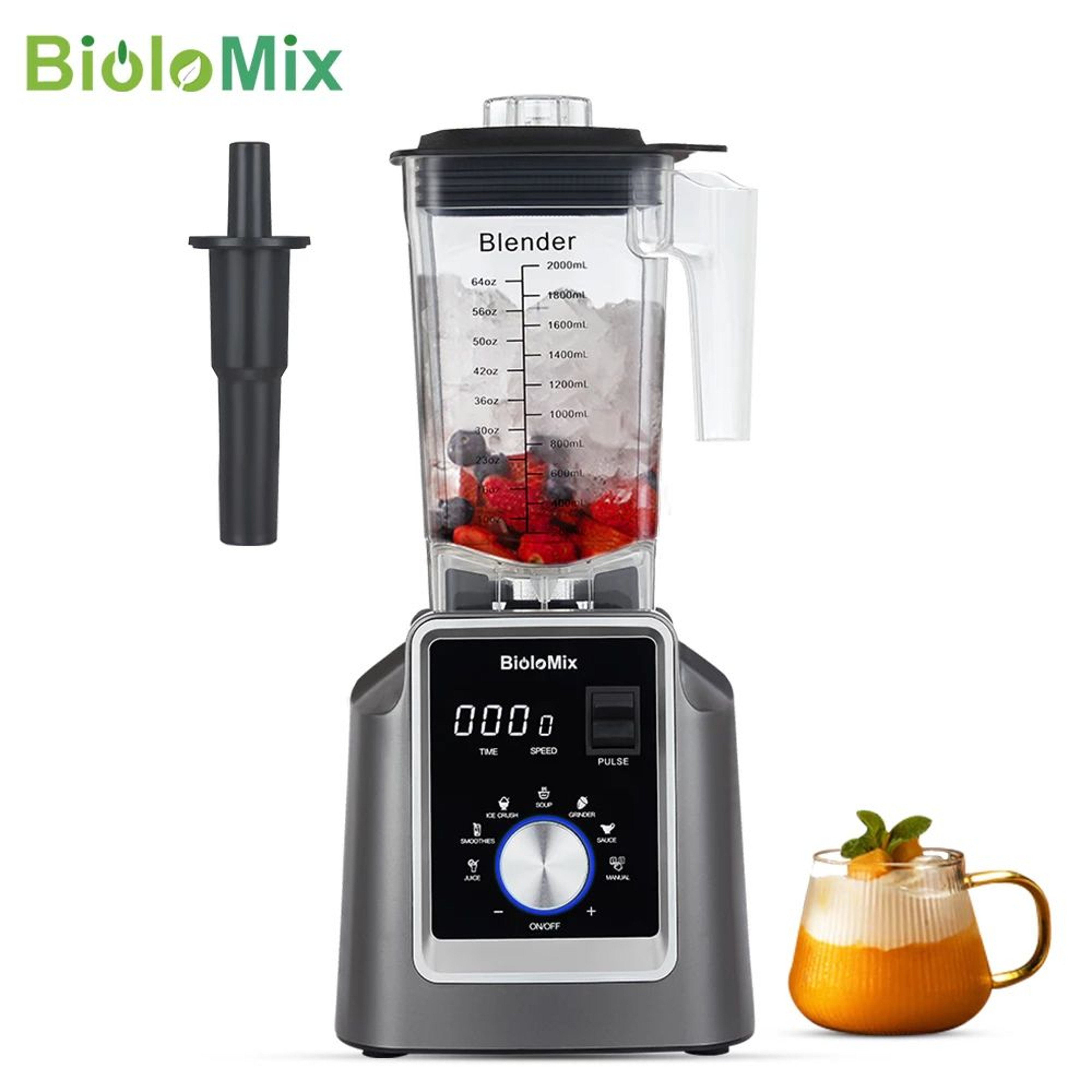 BioloMix 2200W Digital Professional Blender With 2L BPAFree Jar And 6 Preset Programs 2