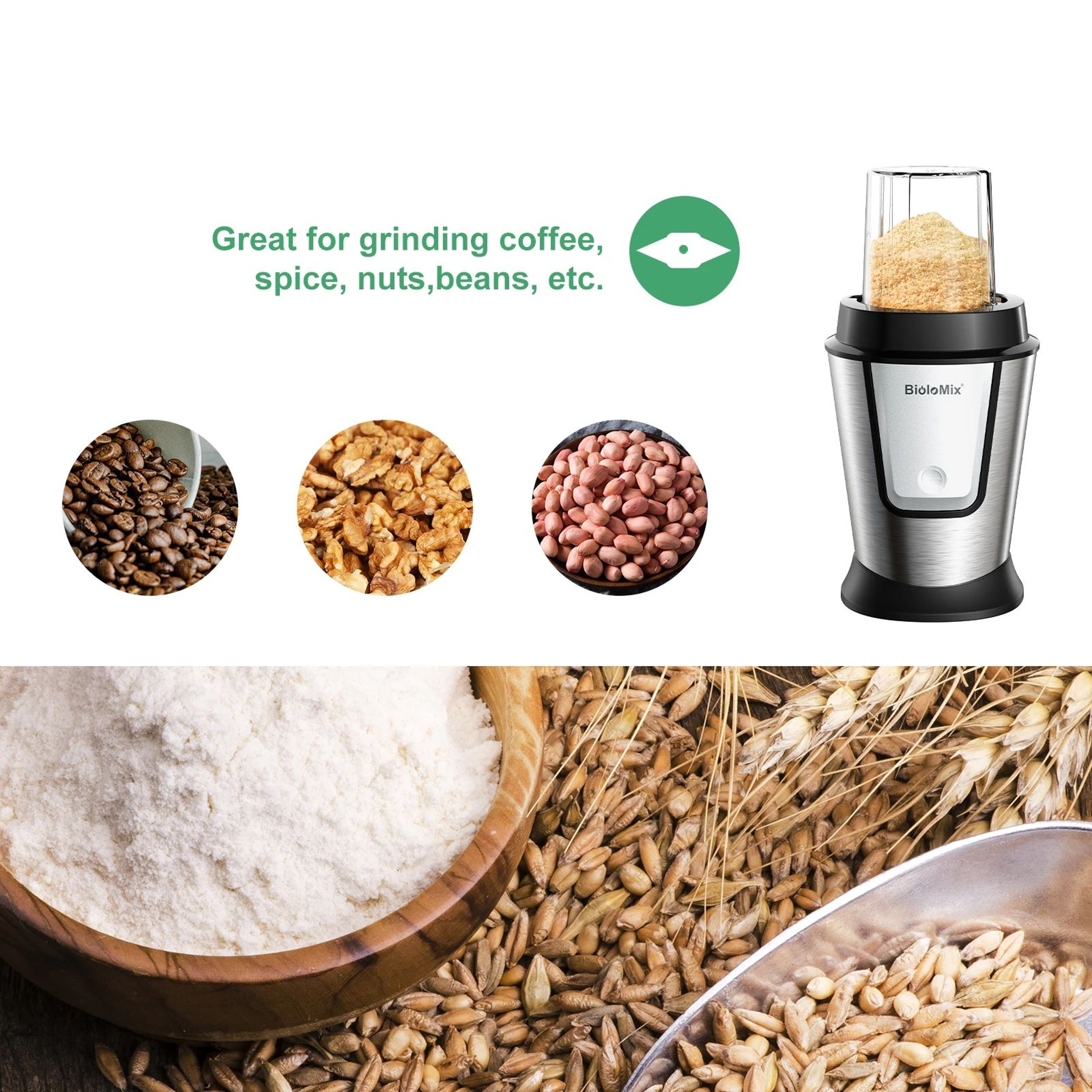 BioloMix 700W Blender Food Processor Combo With Chopper Grinder And Travel Cup 4