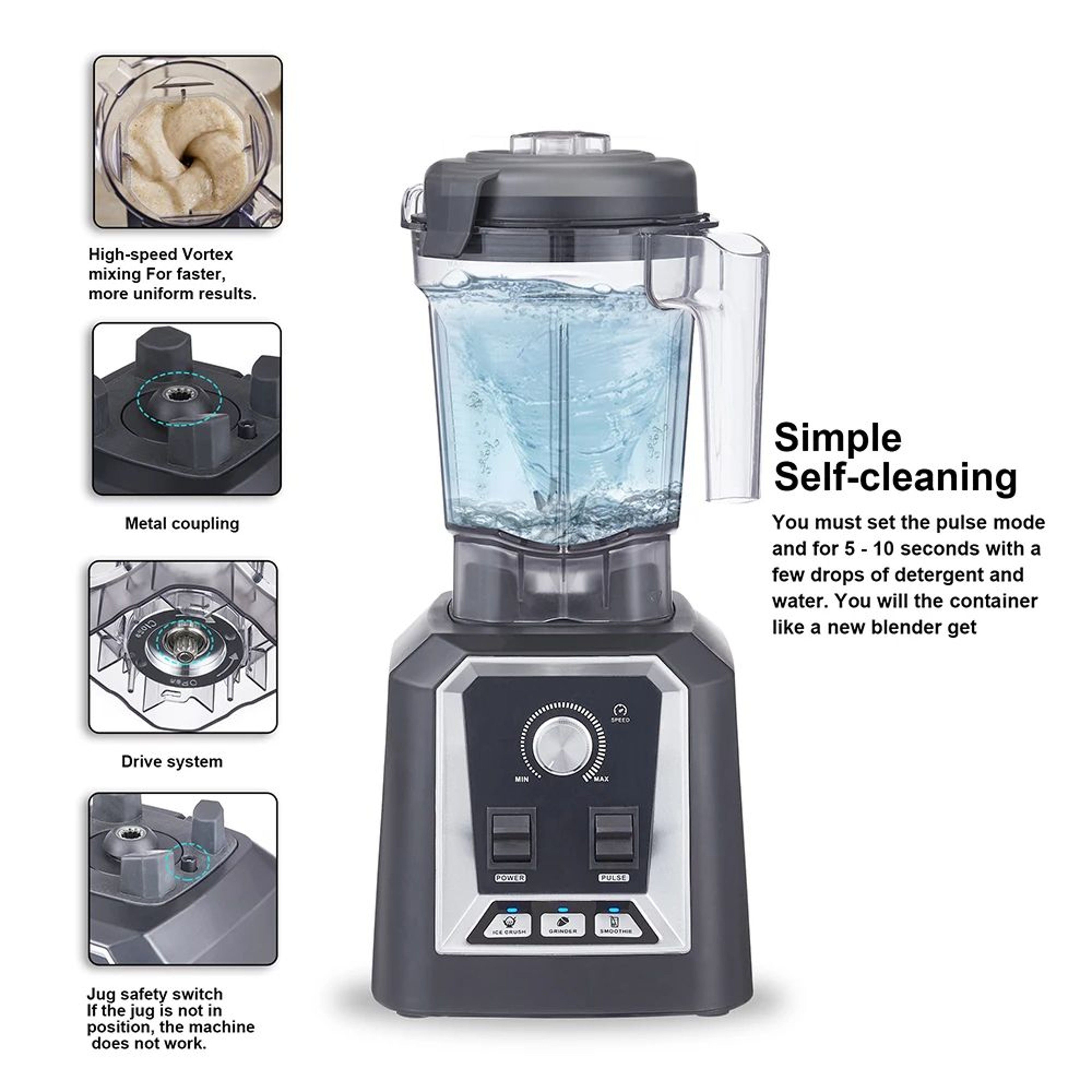 BioloMix 2200W Professional Blender With 2L BPAFree Jar And 3 Preset Programs 2