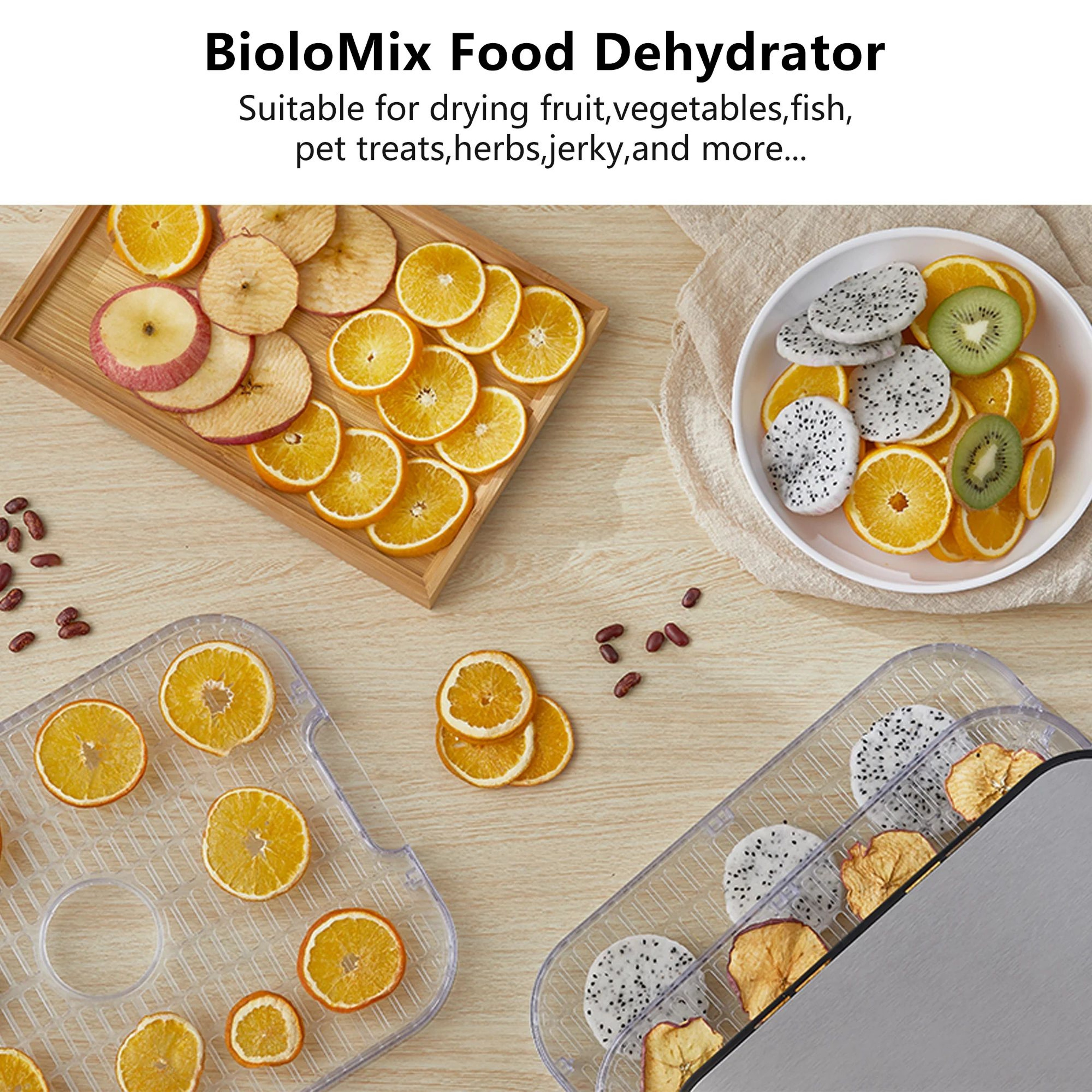 BioloMix 10L Food Dehydrator With 5 BPAFree Trays Digital Timer And Temperature Control 4