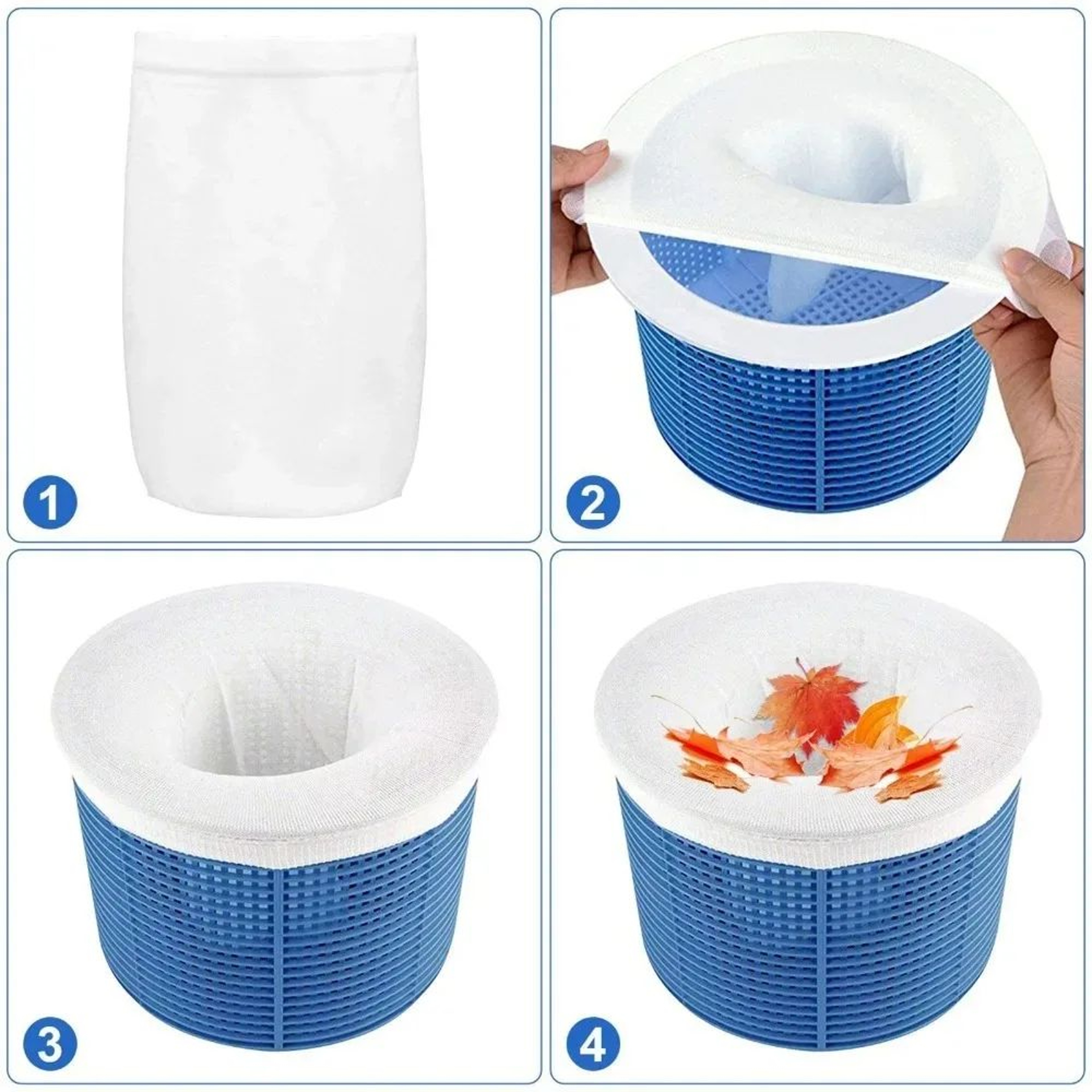 Reusable Pool Skimmer Socks Fine Mesh Filter Savers For Pool Baskets 4