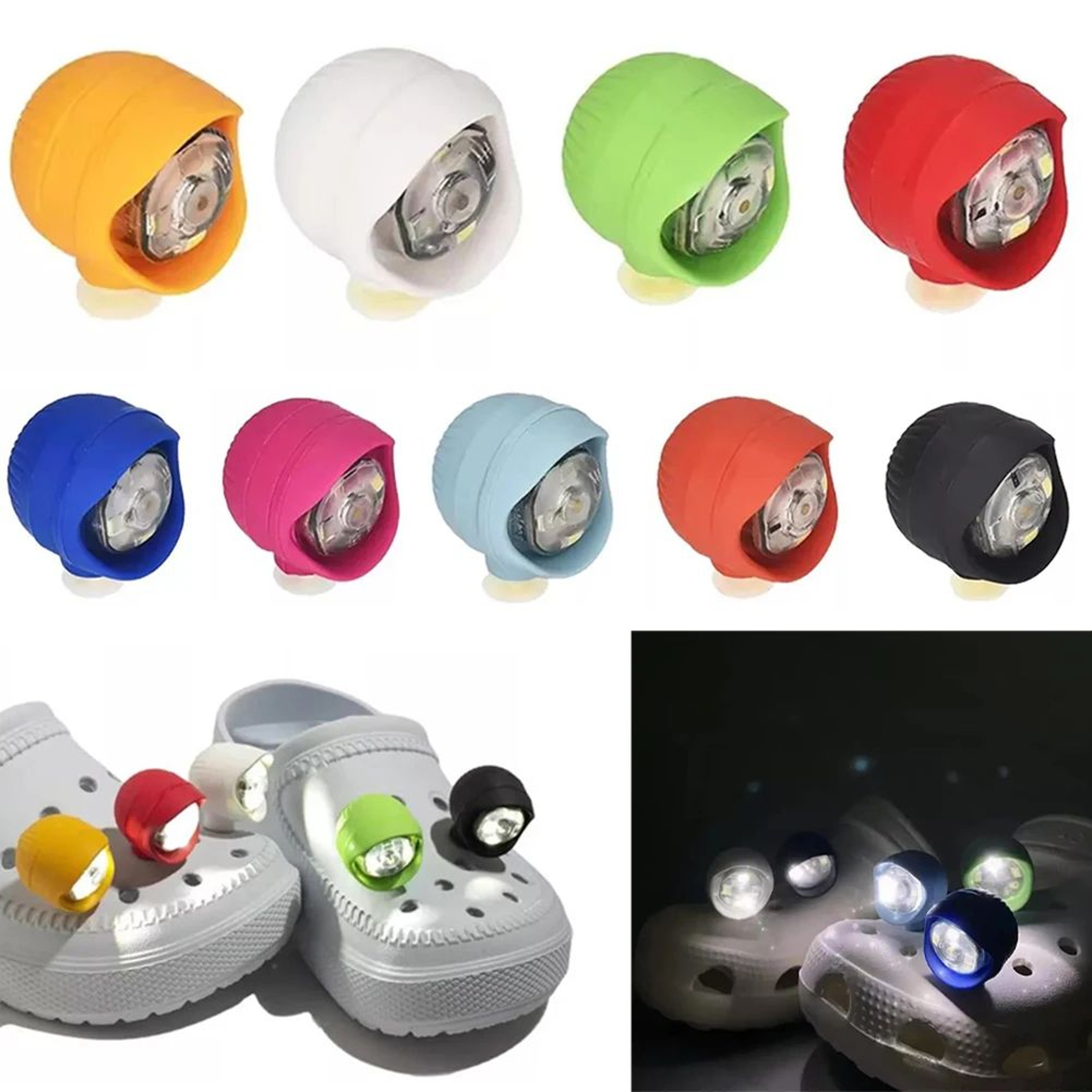 2PCS Waterproof LED Shoe Lights With 3 Light Modes For Clogs Camping And Night Walking 0