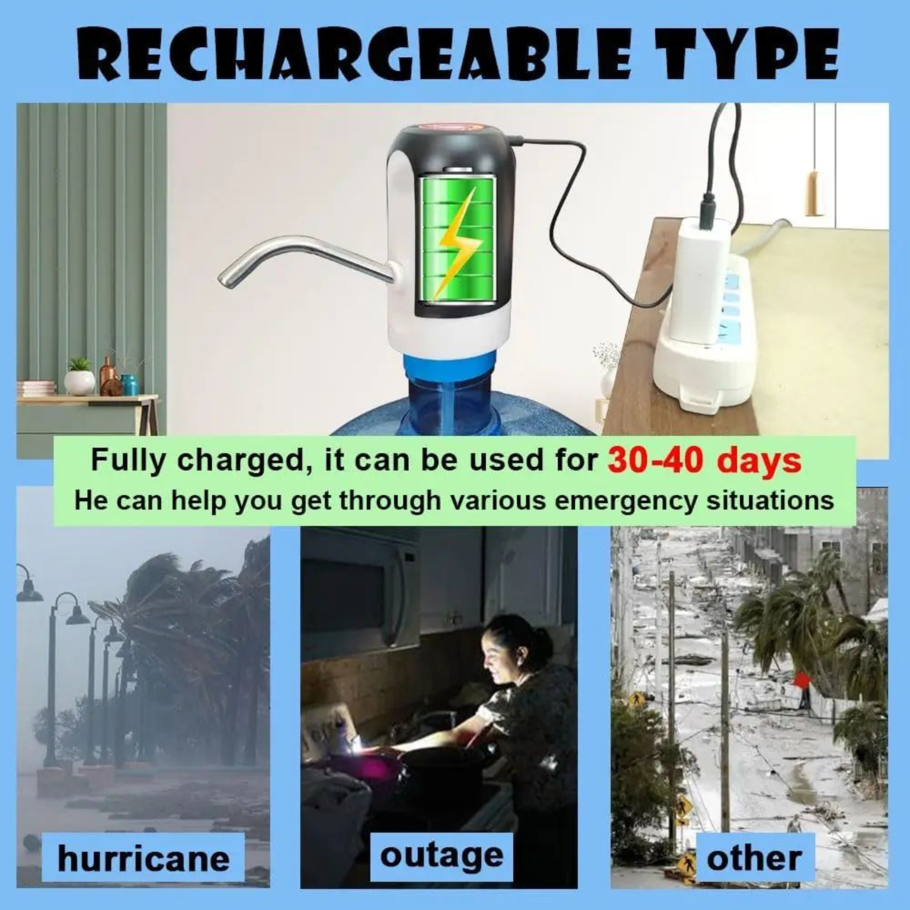 USB Rechargeable Automatic Water Bottle Pump  Portable Electric Water Dispenser 2