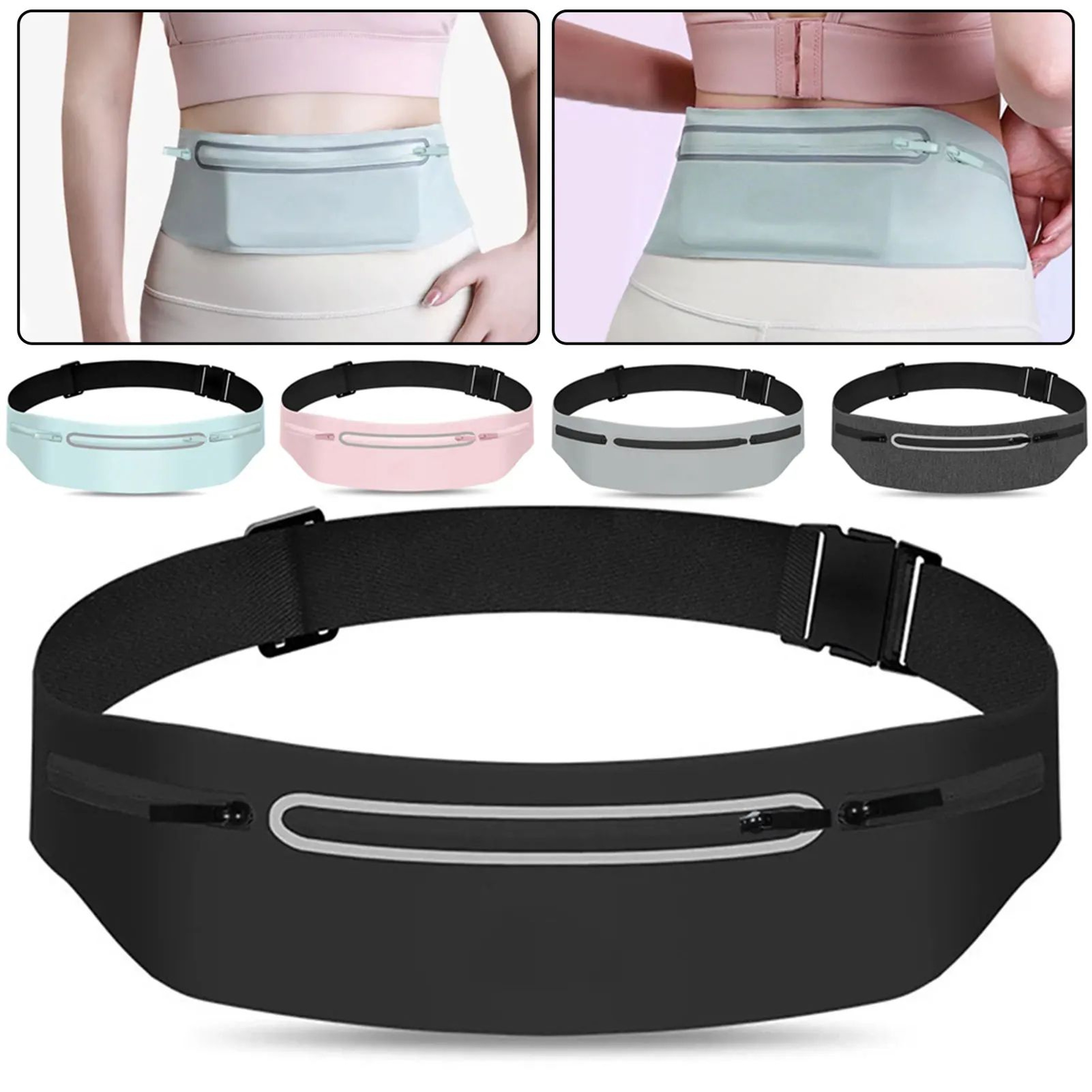 Waterproof Running Waist Pack With Adjustable Belt And Phone Pouch 0
