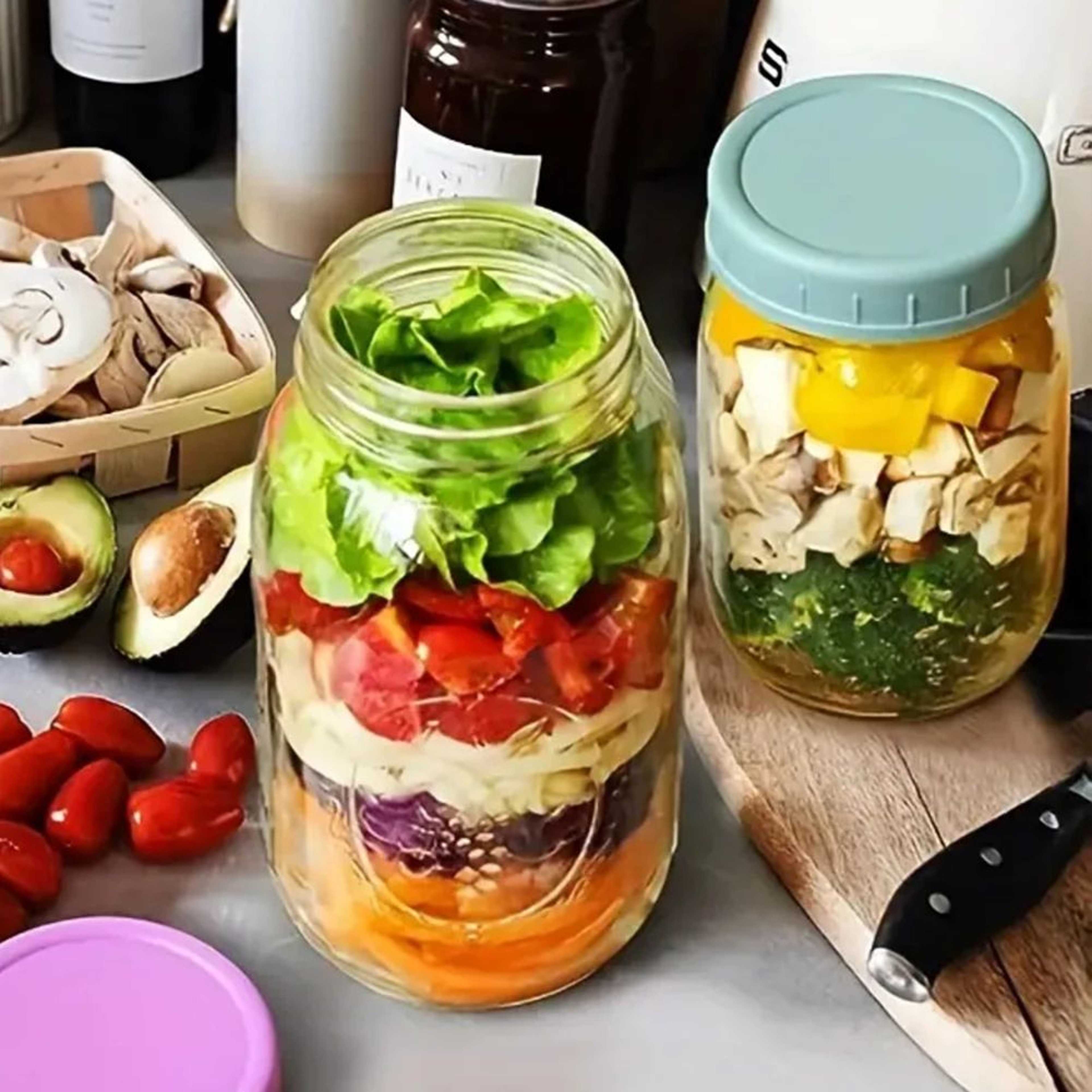 12PCS Reusable LeakProof Mason Jar Lids With Silicone Seals 70mm Or 86mm 2
