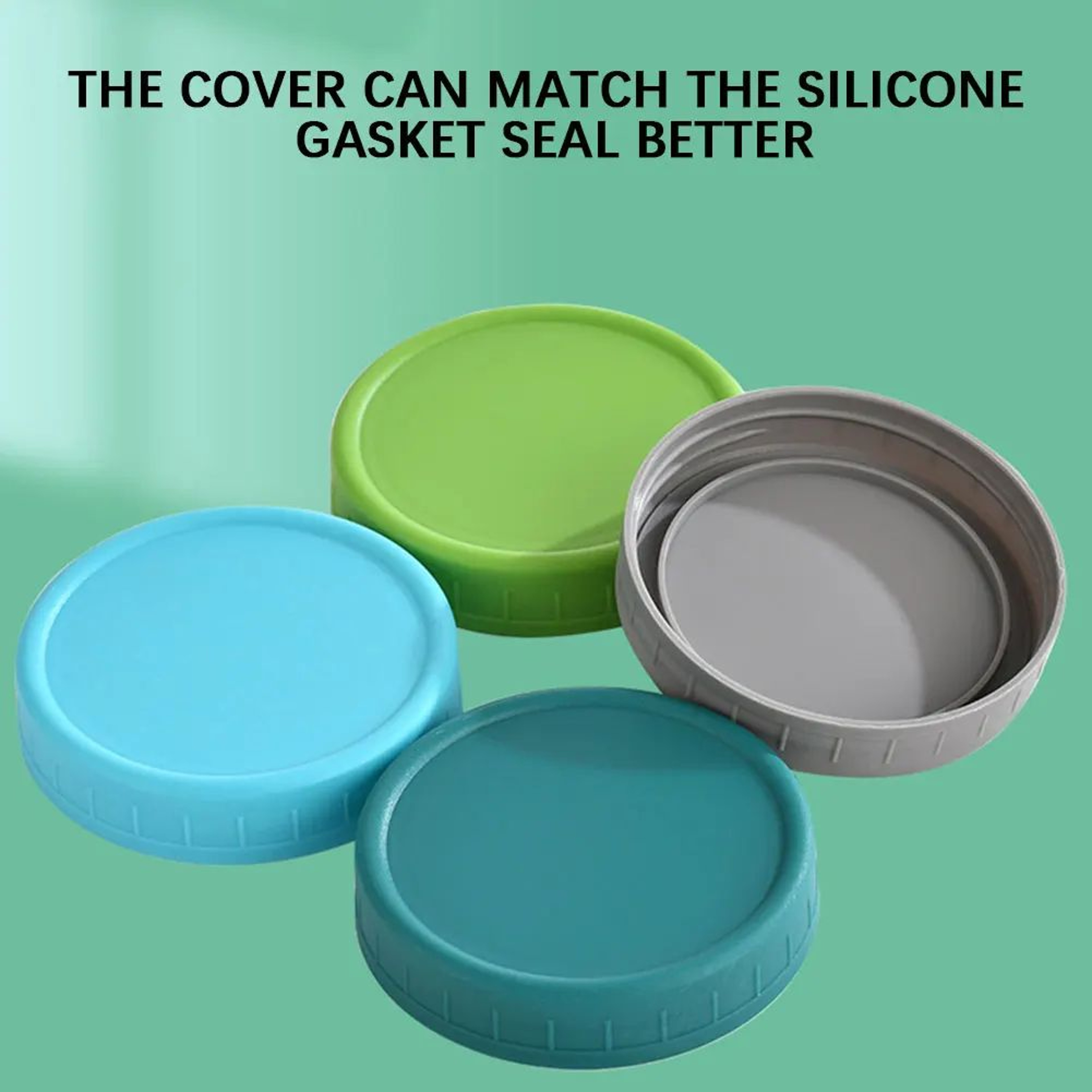 12PCS Reusable LeakProof Mason Jar Lids With Silicone Seals 70mm Or 86mm 5