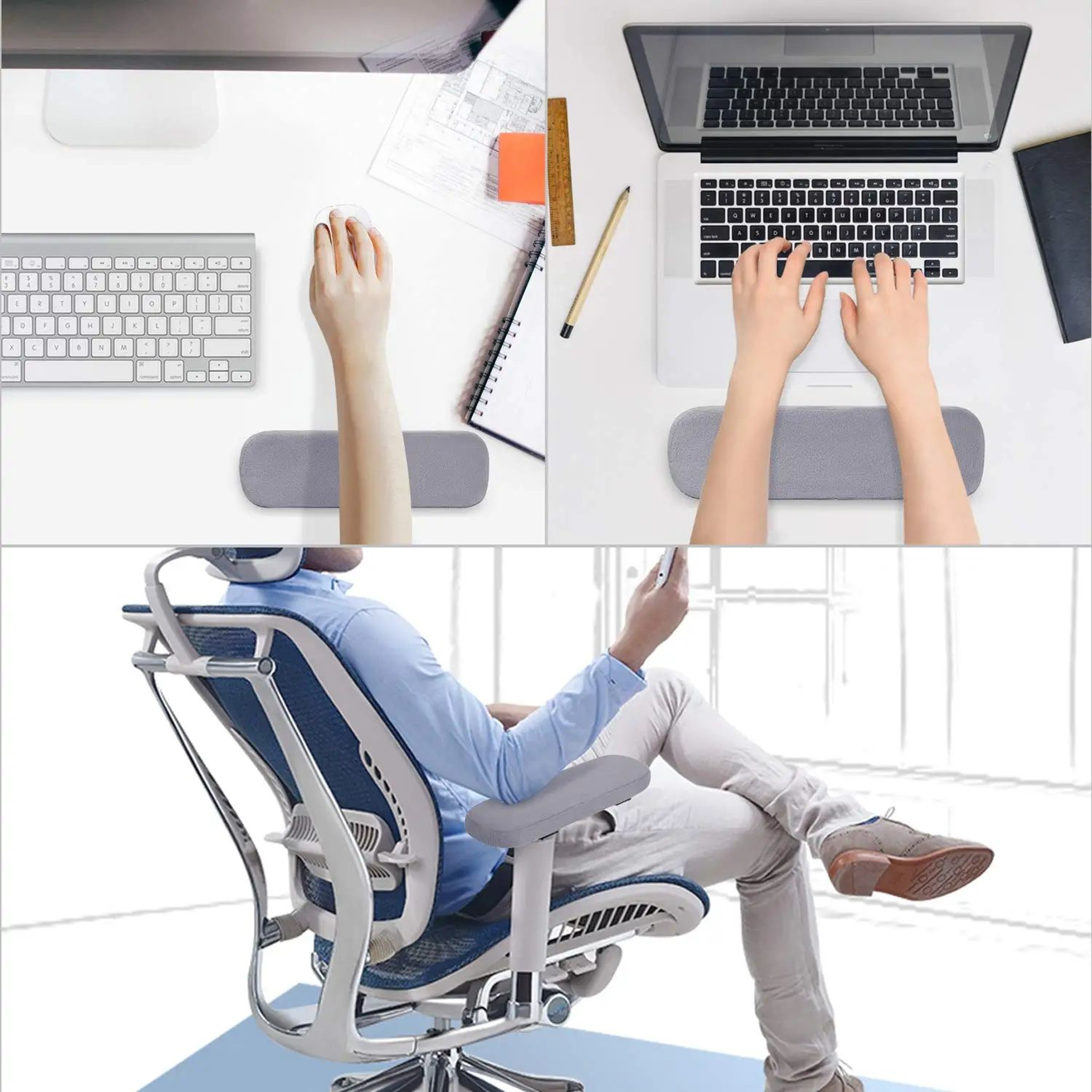 2PCS Soft Chair Armrest Cushion Pads  Washable Office And Gaming Chair Elbow Support 4