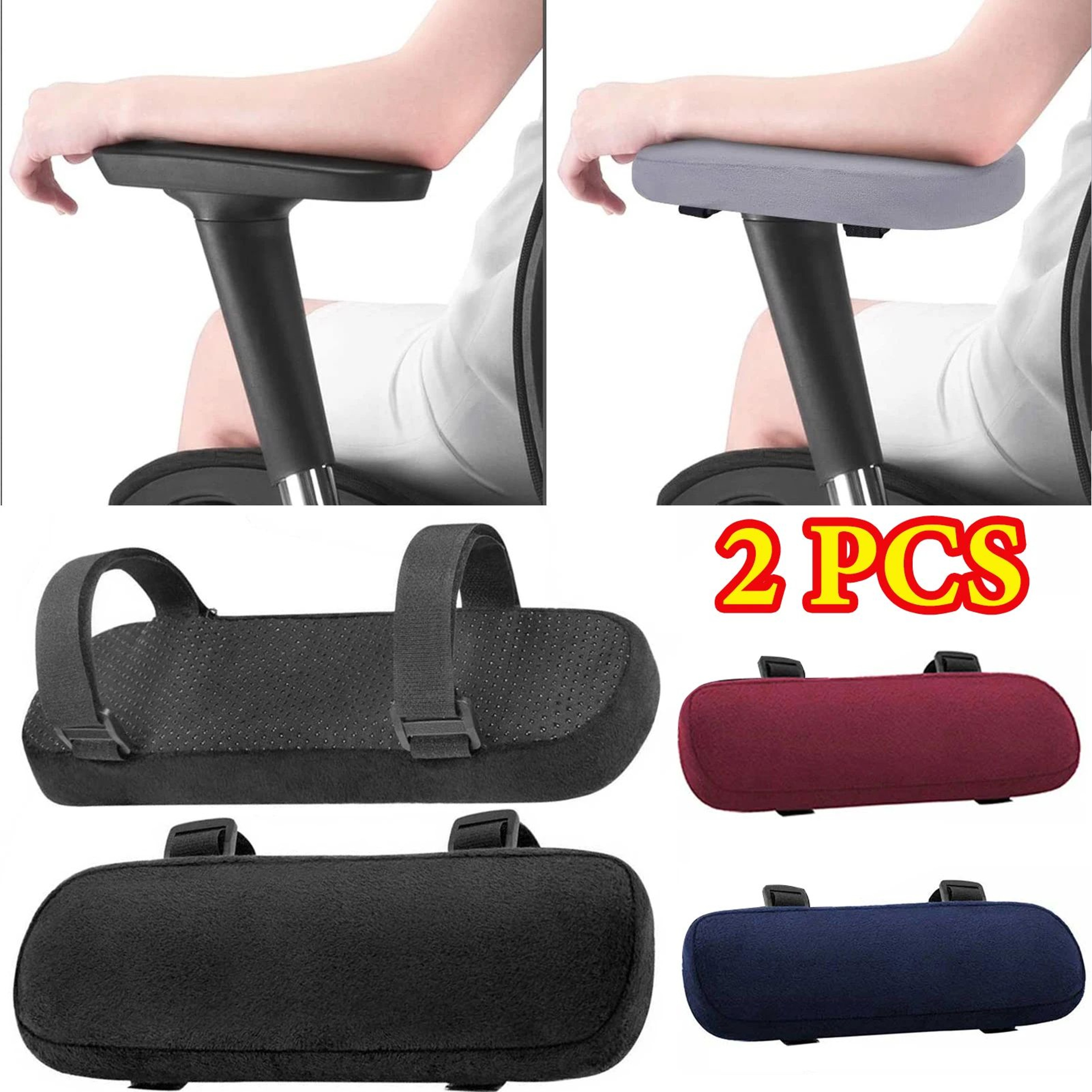 2PCS Soft Chair Armrest Cushion Pads  Washable Office And Gaming Chair Elbow Support 0