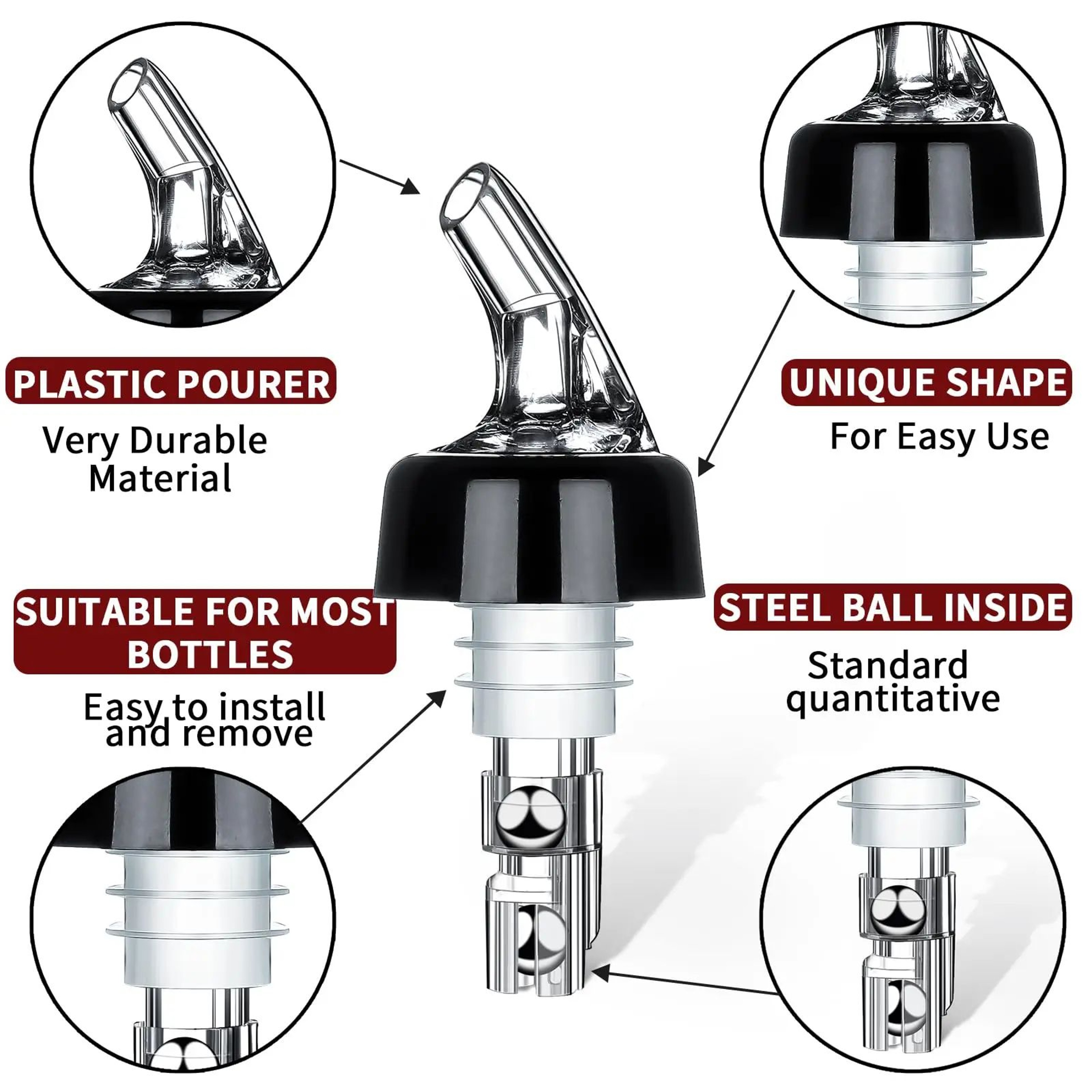 30ml Automatic Measured Bottle Pourer Quick Shot Cocktail Dispenser 3