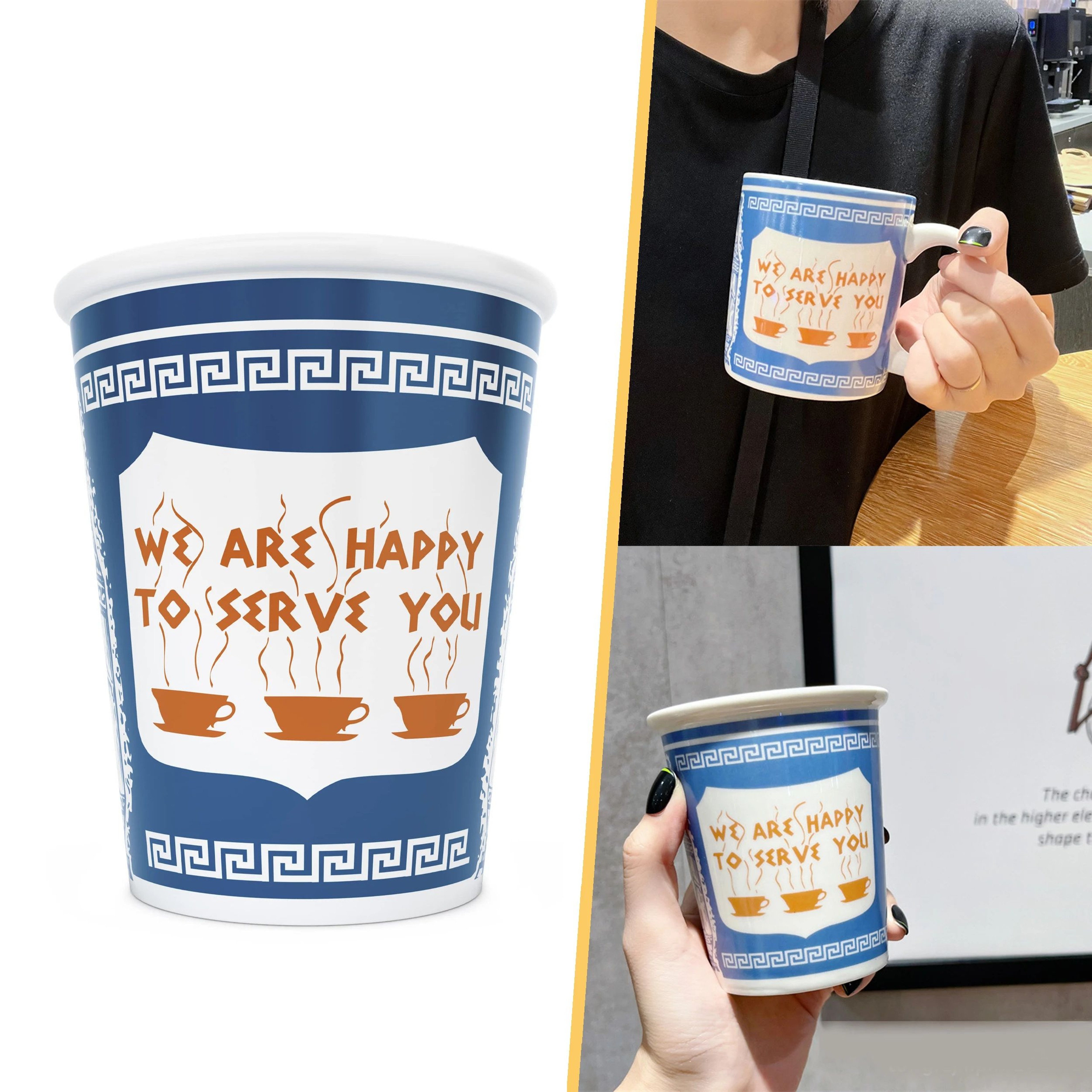 New York Style Ceramic Coffee Cup 90ml Or 280ml Retro Cafe Drinkware 0