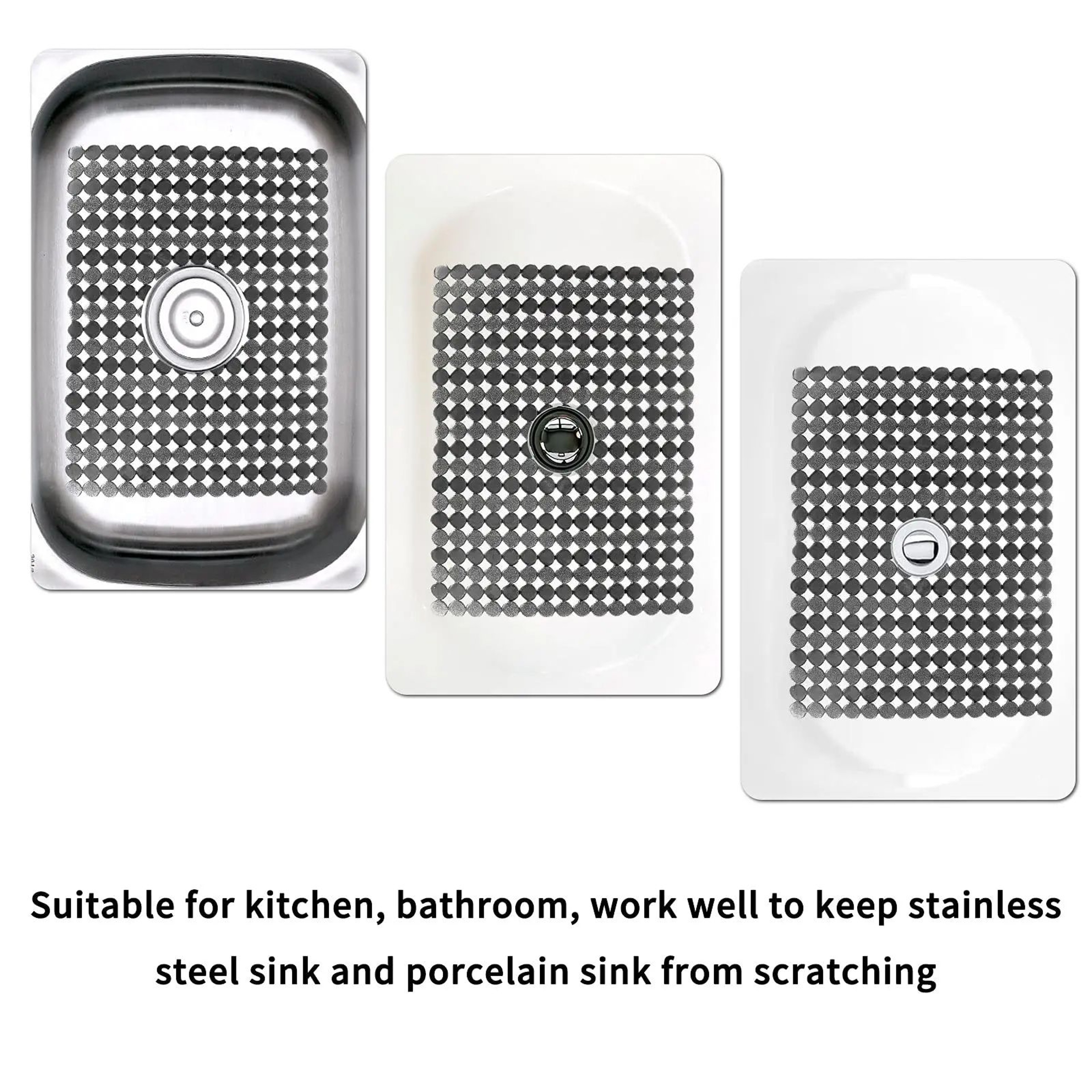 2PCS NonSlip PVC Kitchen Sink Protector Mat For Dishes And Glassware 4