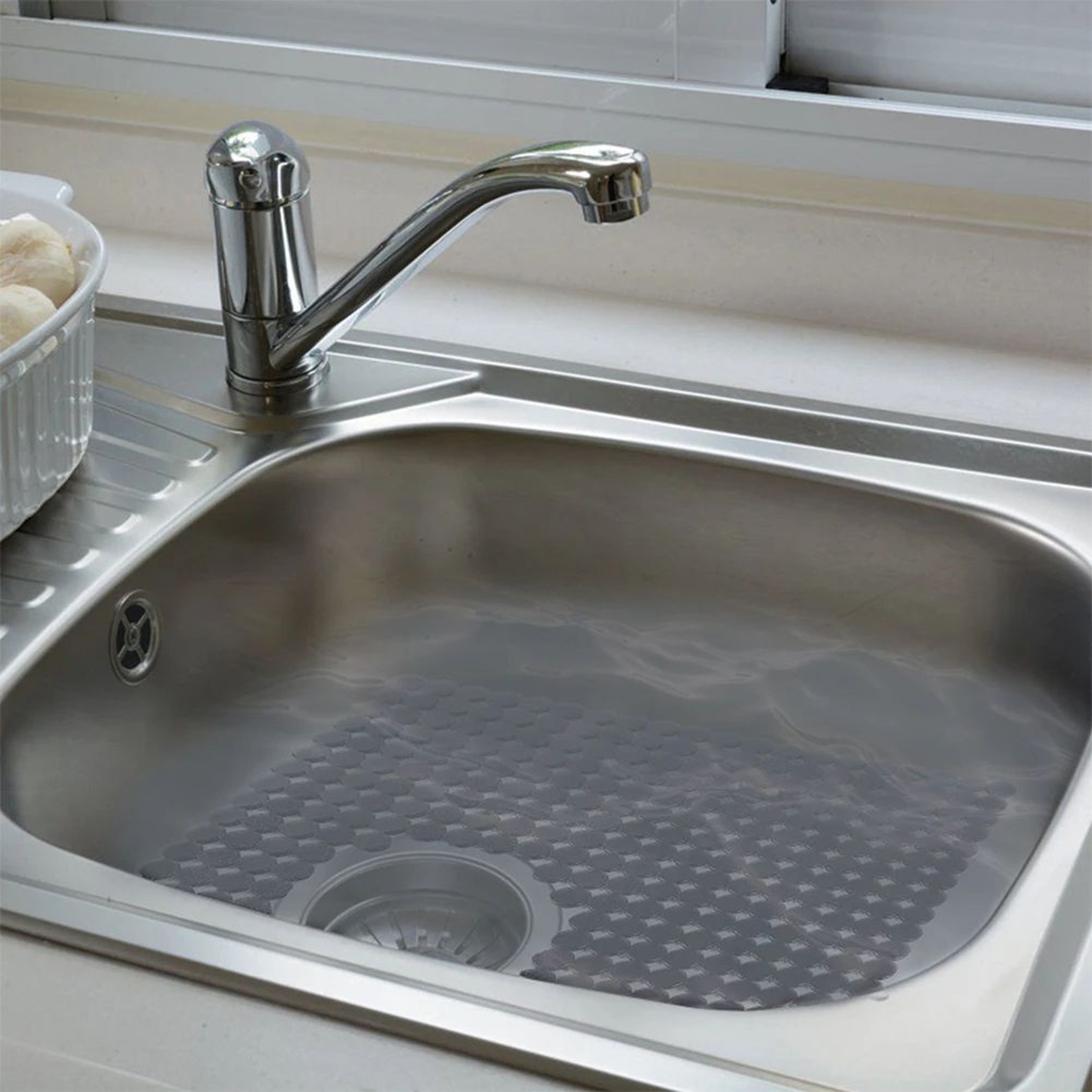2PCS NonSlip PVC Kitchen Sink Protector Mat For Dishes And Glassware 3