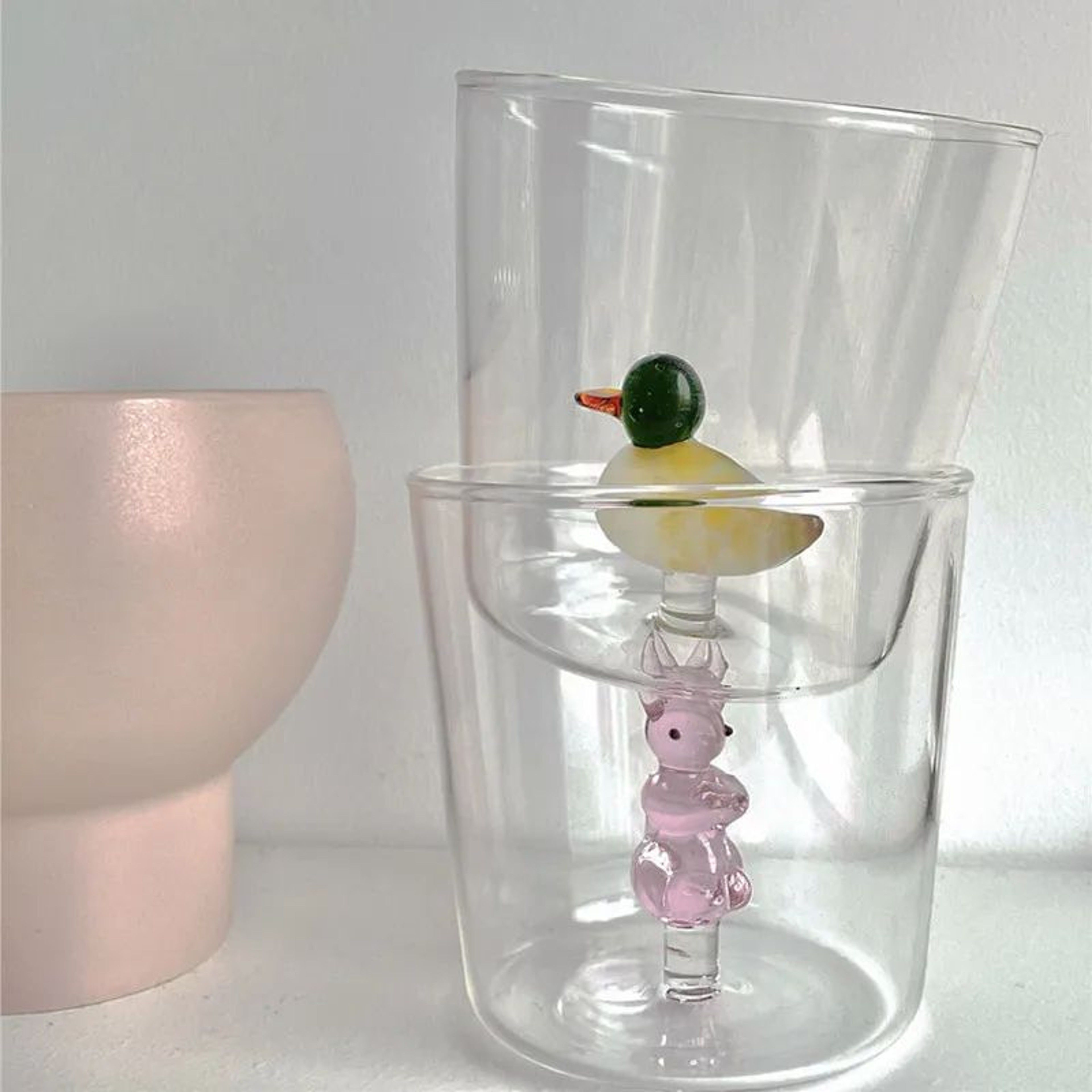 3D Handmade Bubble Glass Cup With Animal And Plant Design 5