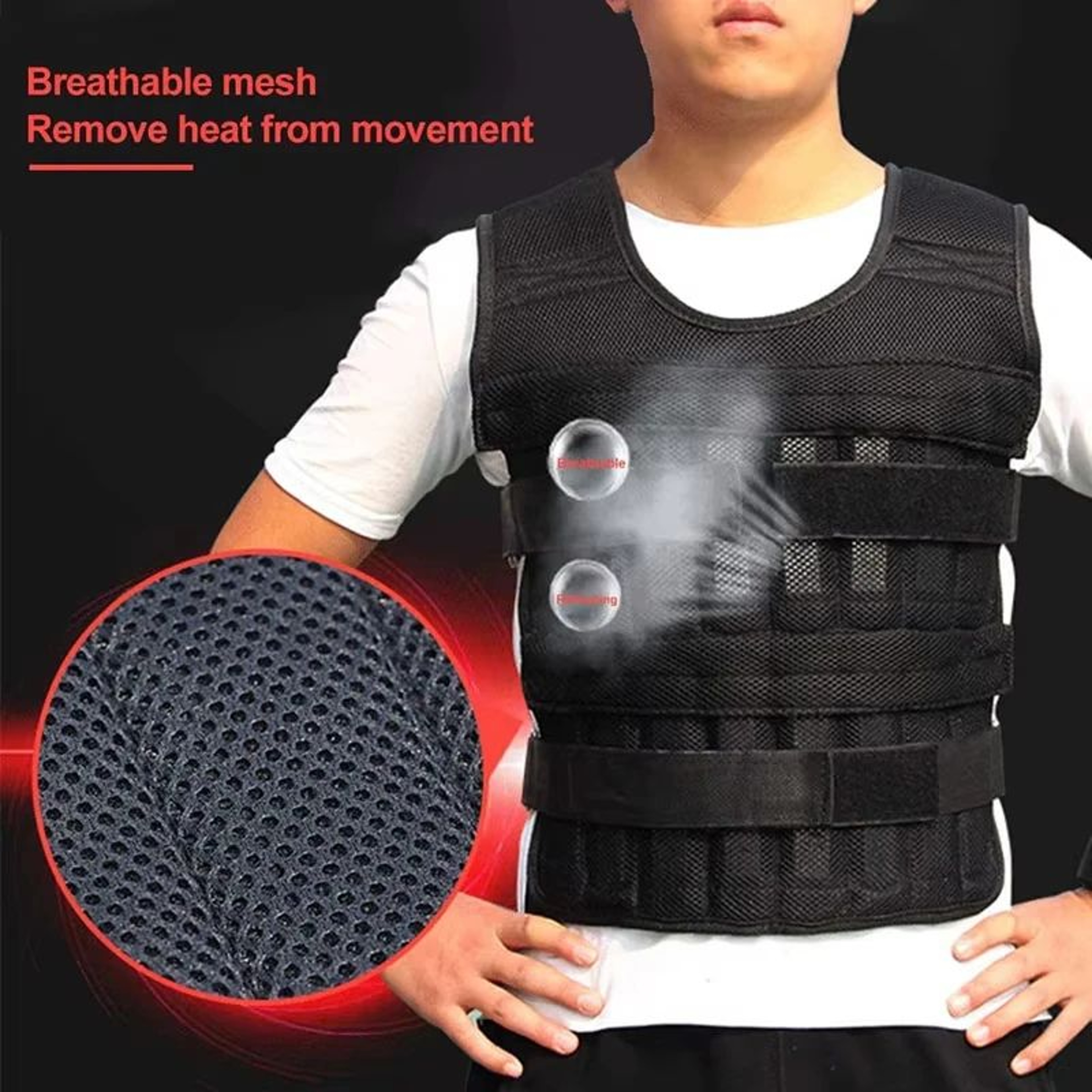 Adjustable 20KG Weighted Vest For Strength Training And Running 2