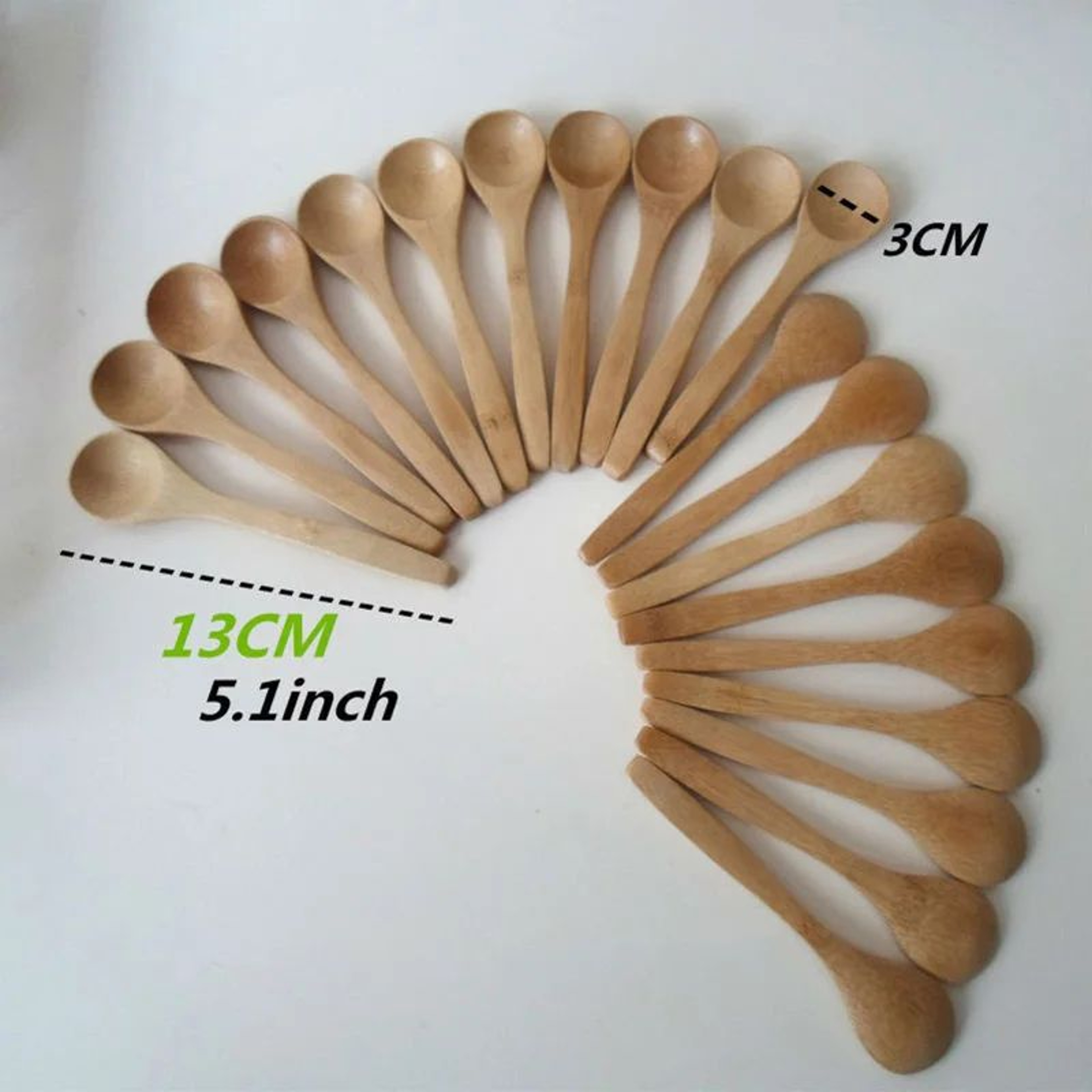 10PCS Mini Wooden Spoons Natural Bamboo Honey Coffee And Condiment Scoops 5