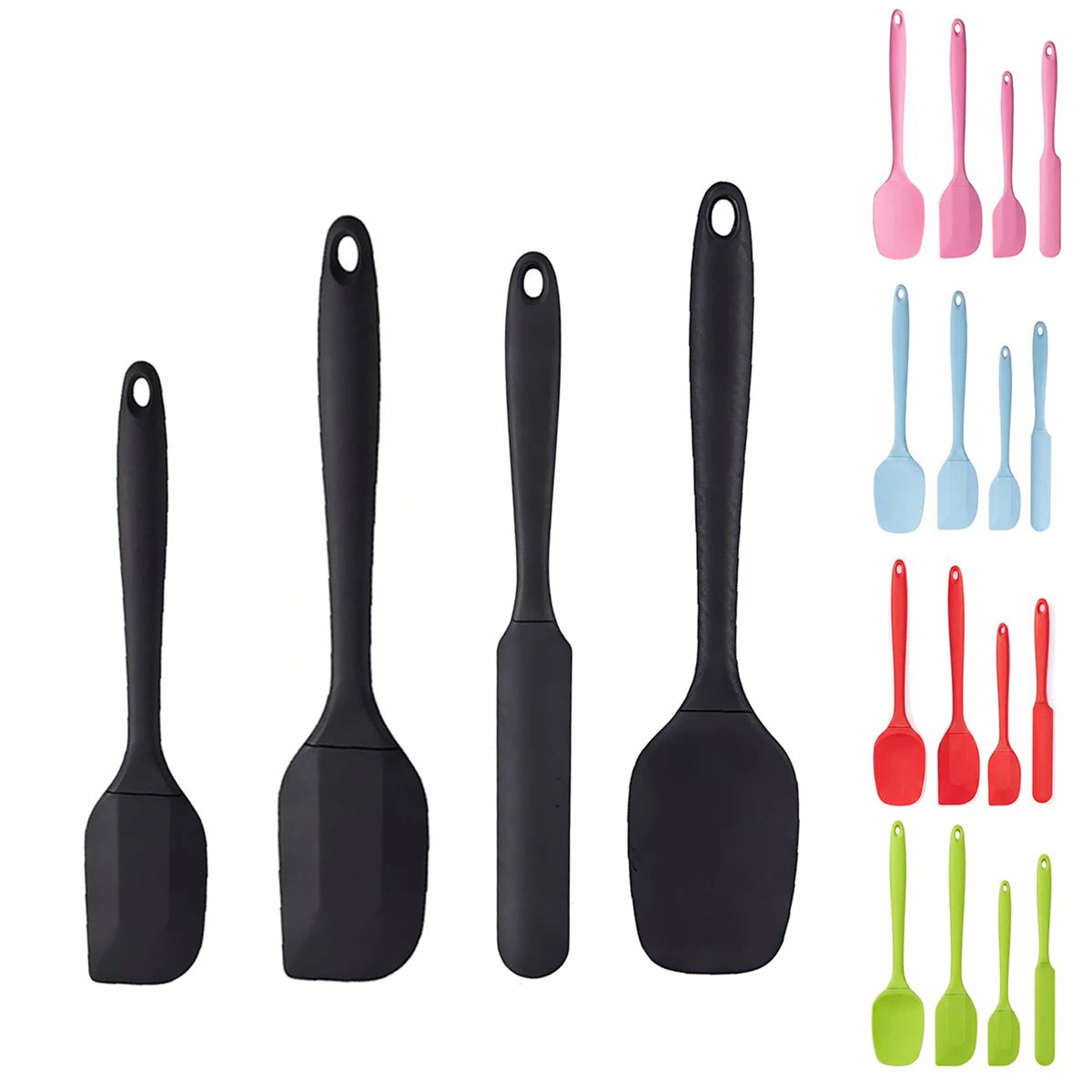 Heat Resistant Silicone Spatula Set With NonSlip Handles For Cooking And Baking 0