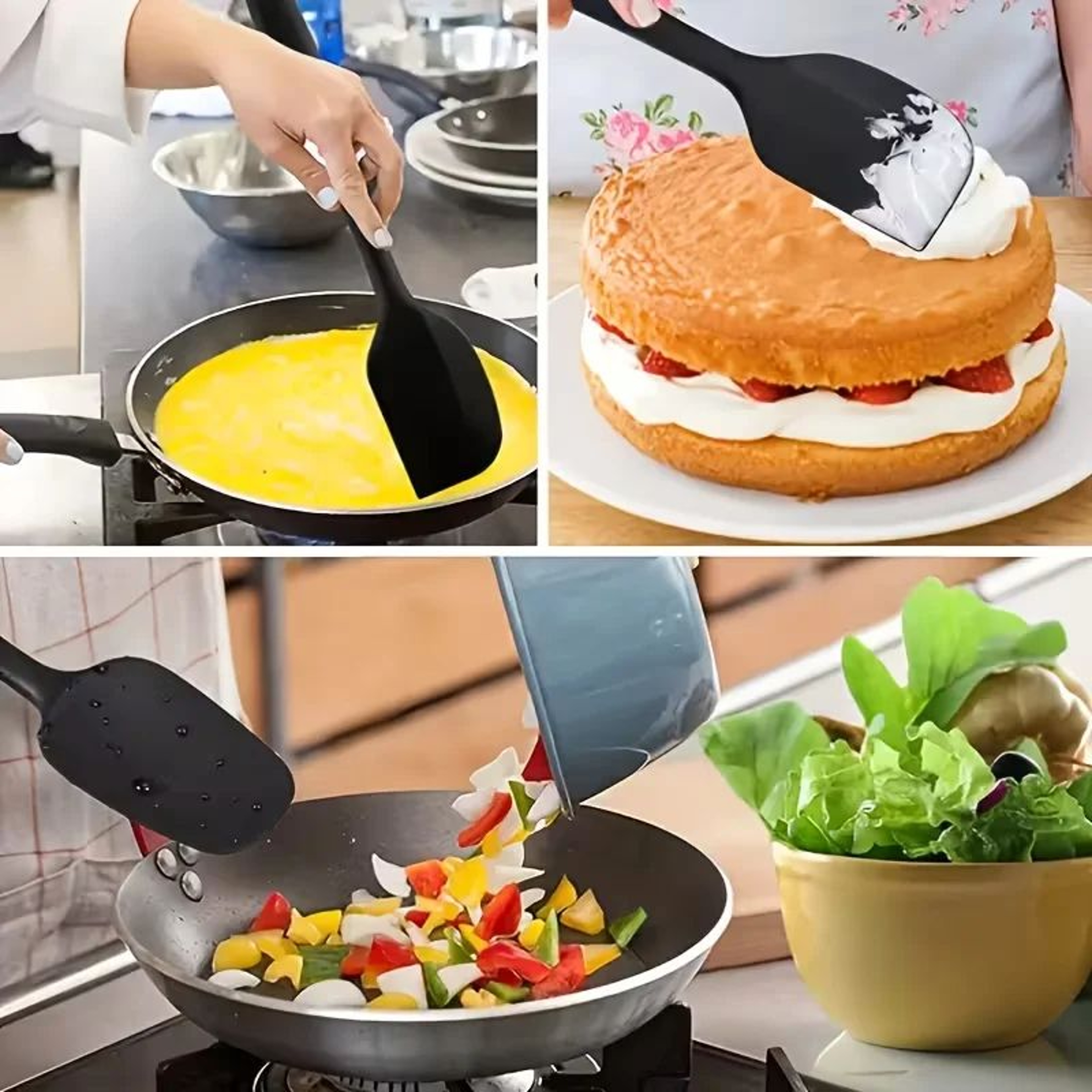 6Piece Heat Resistant Silicone Spatula Set For Cooking Baking And Mixing 1