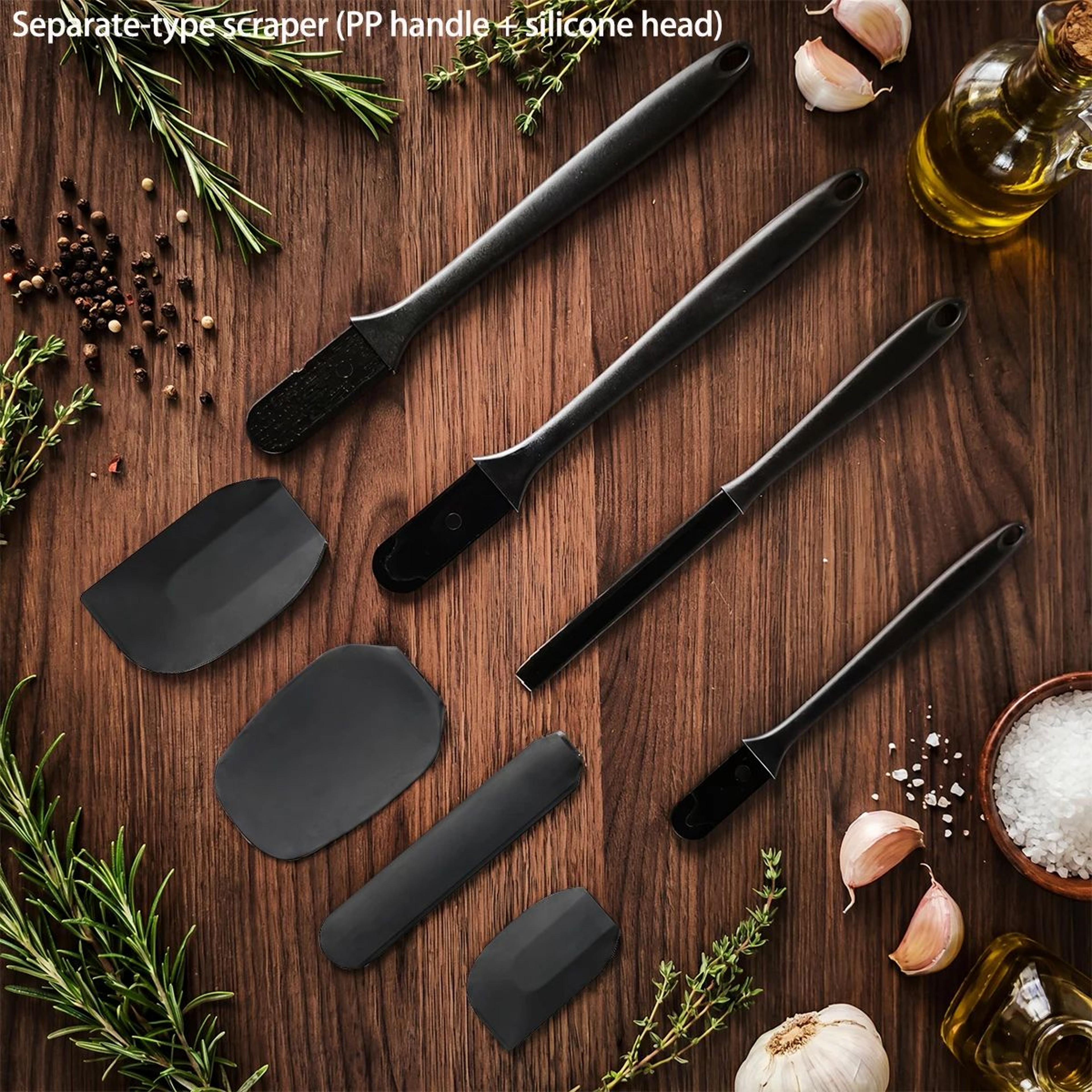 6Piece Heat Resistant Silicone Spatula Set For Cooking Baking And Mixing 4