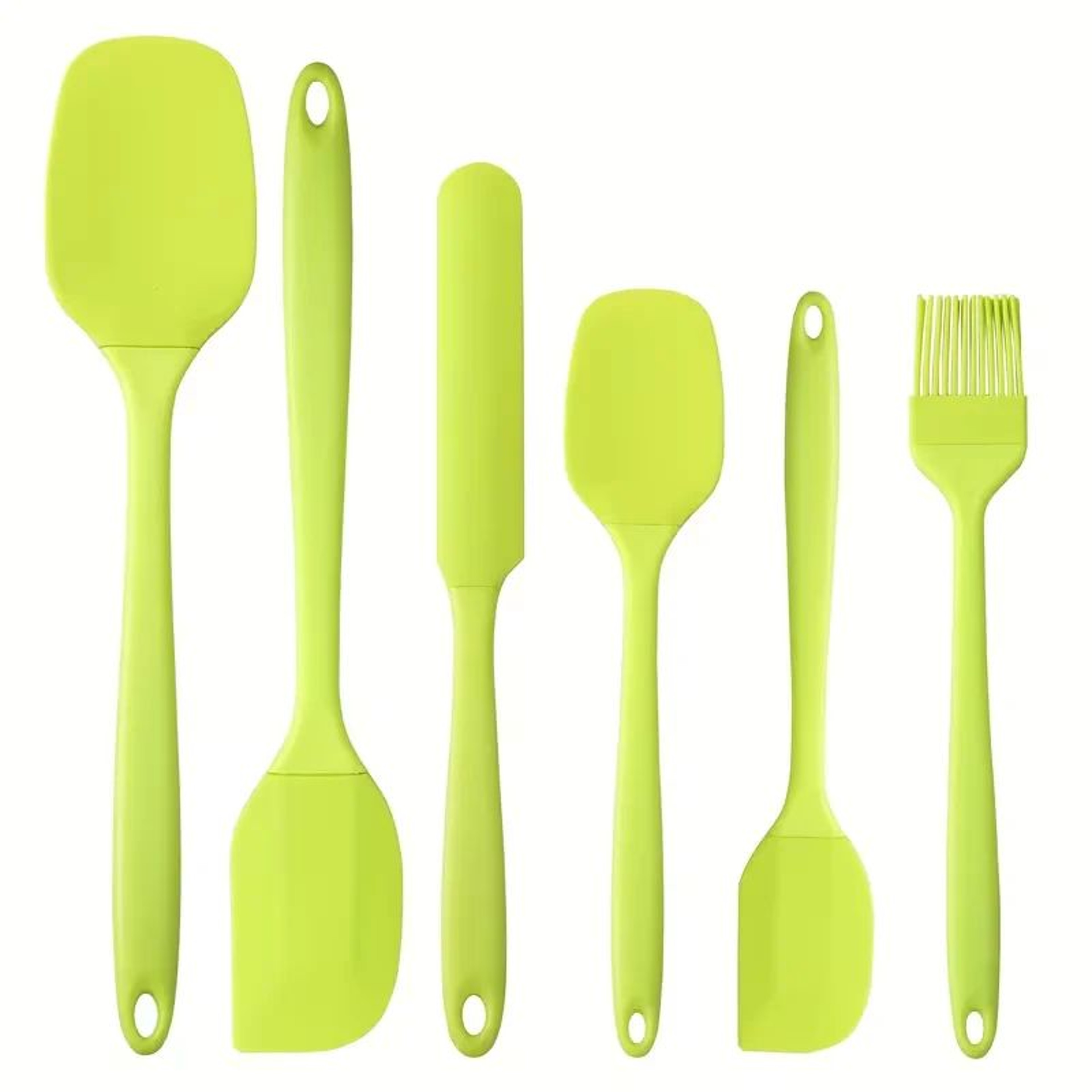 6Piece Heat Resistant Silicone Spatula Set For Cooking Baking And Mixing 6