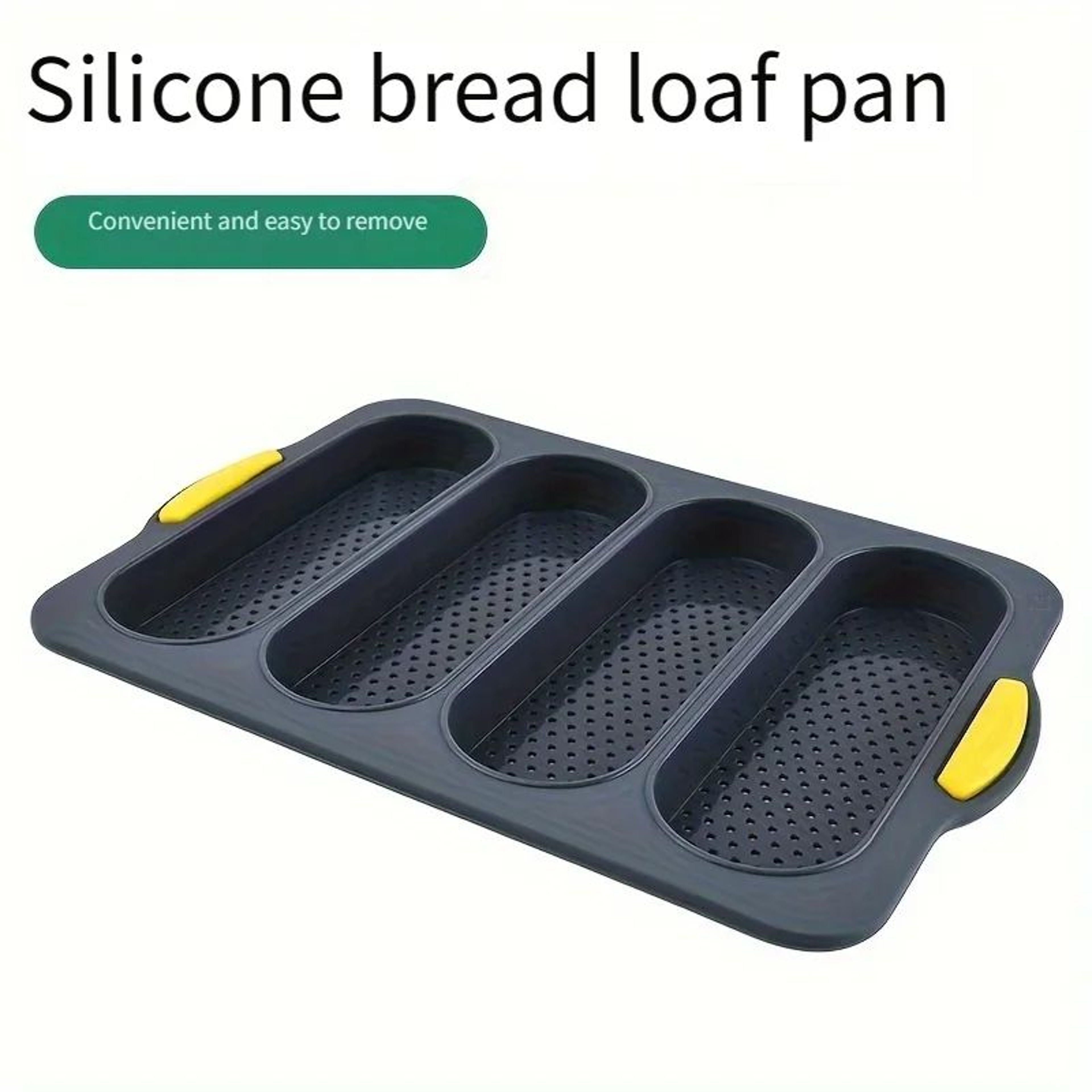 4Grid Silicone Baguette Baking Pan  Nonstick French Bread And Hot Dog Bun Mold 1