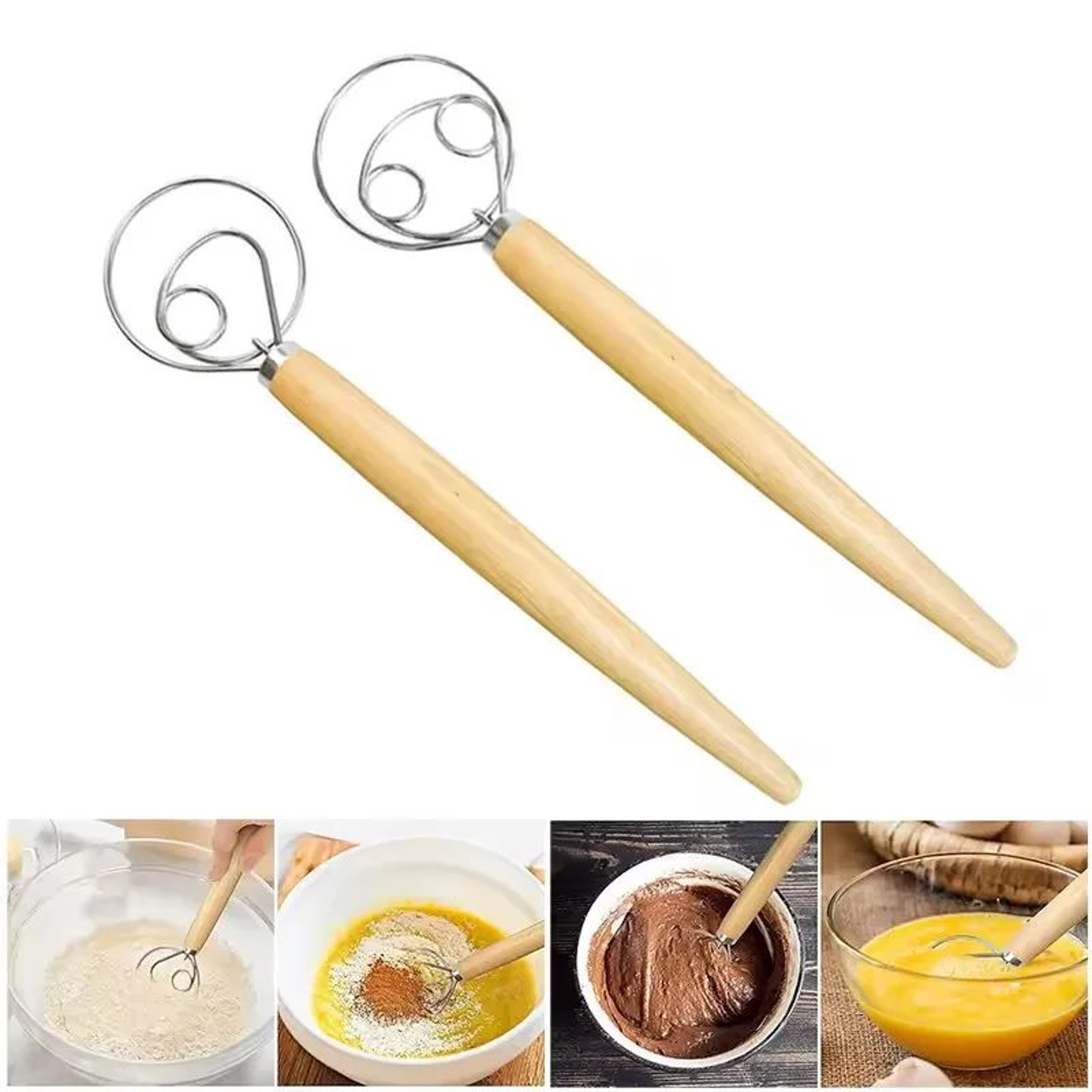 Large Stainless Steel Danish Dough Whisk For Bread Sourdough And Baking 0