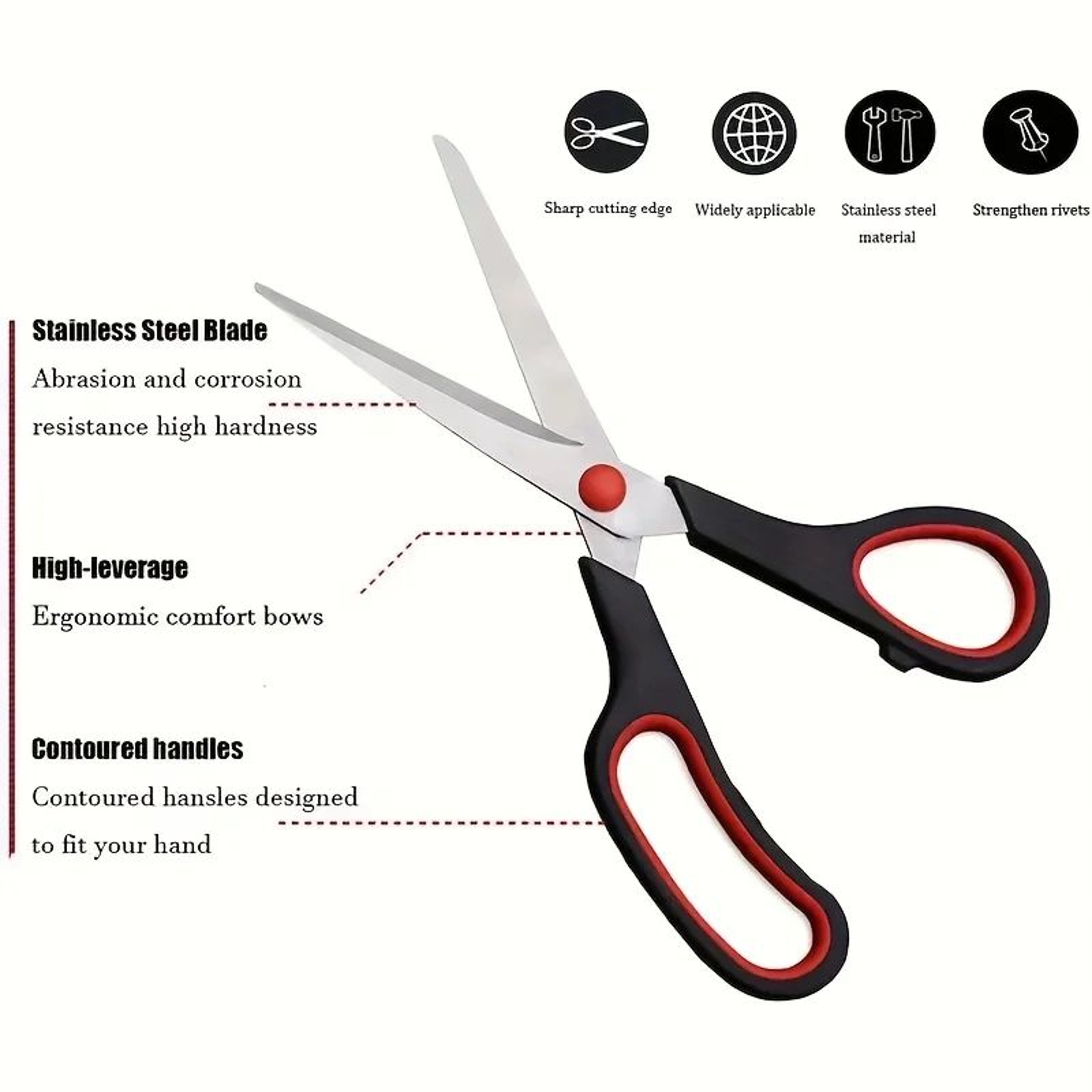 3PCS Stainless Steel Multipurpose Scissors For Office School Crafts And Household Use 2