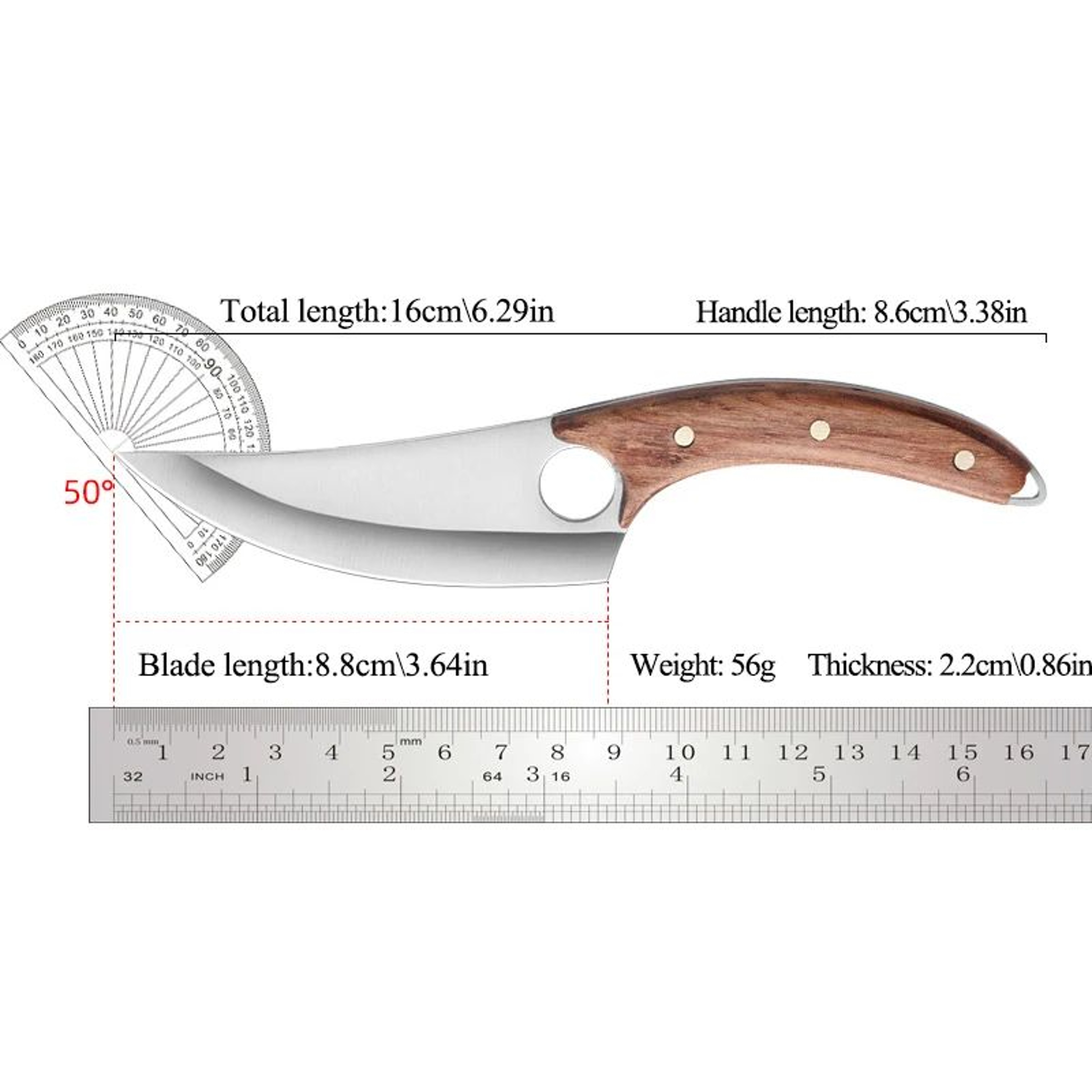 Hand Forged Boning Knife With Wooden Handle And Protective Cover 4