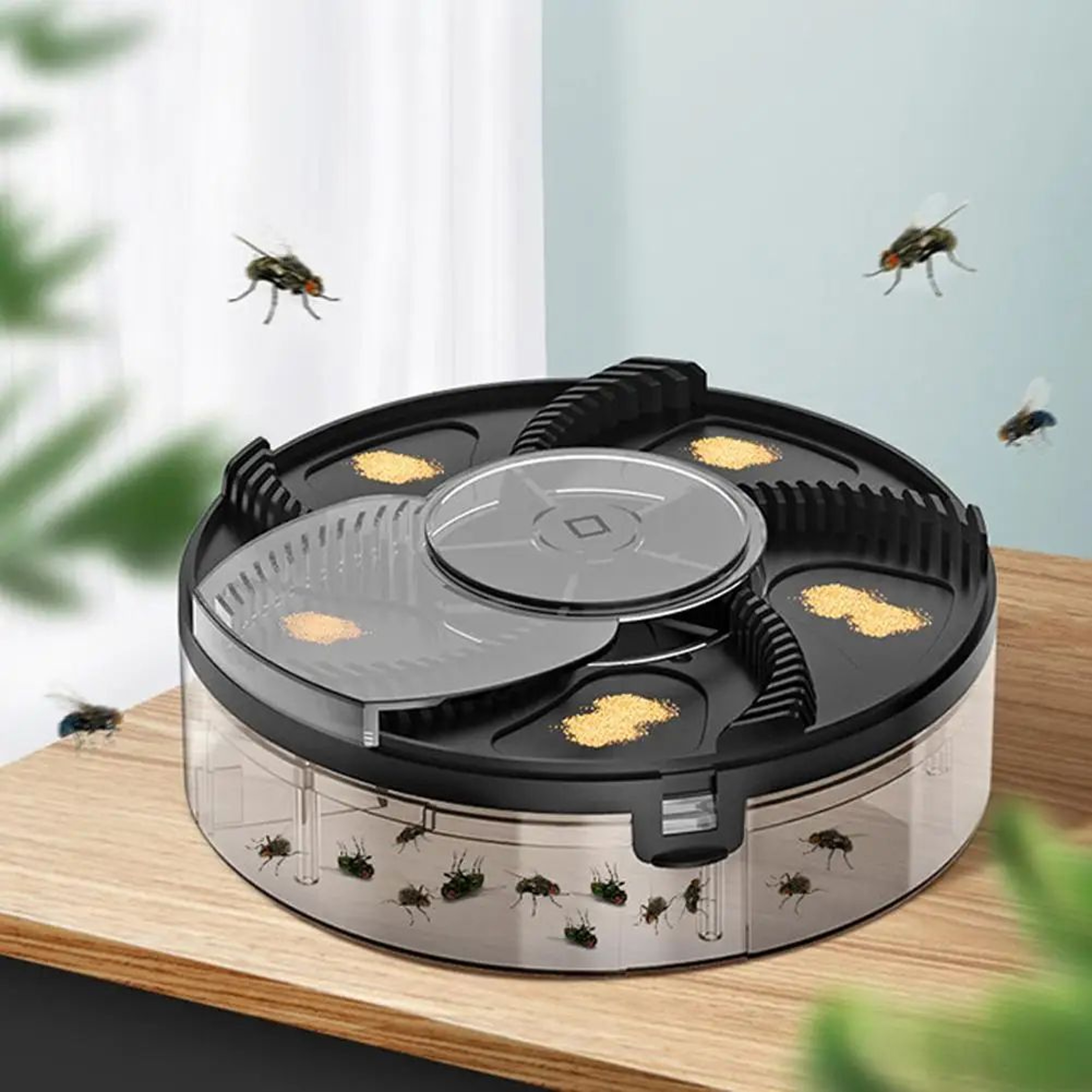 USB Rechargeable Electric Fly Trap Automatic Rotating Fly Catcher 4