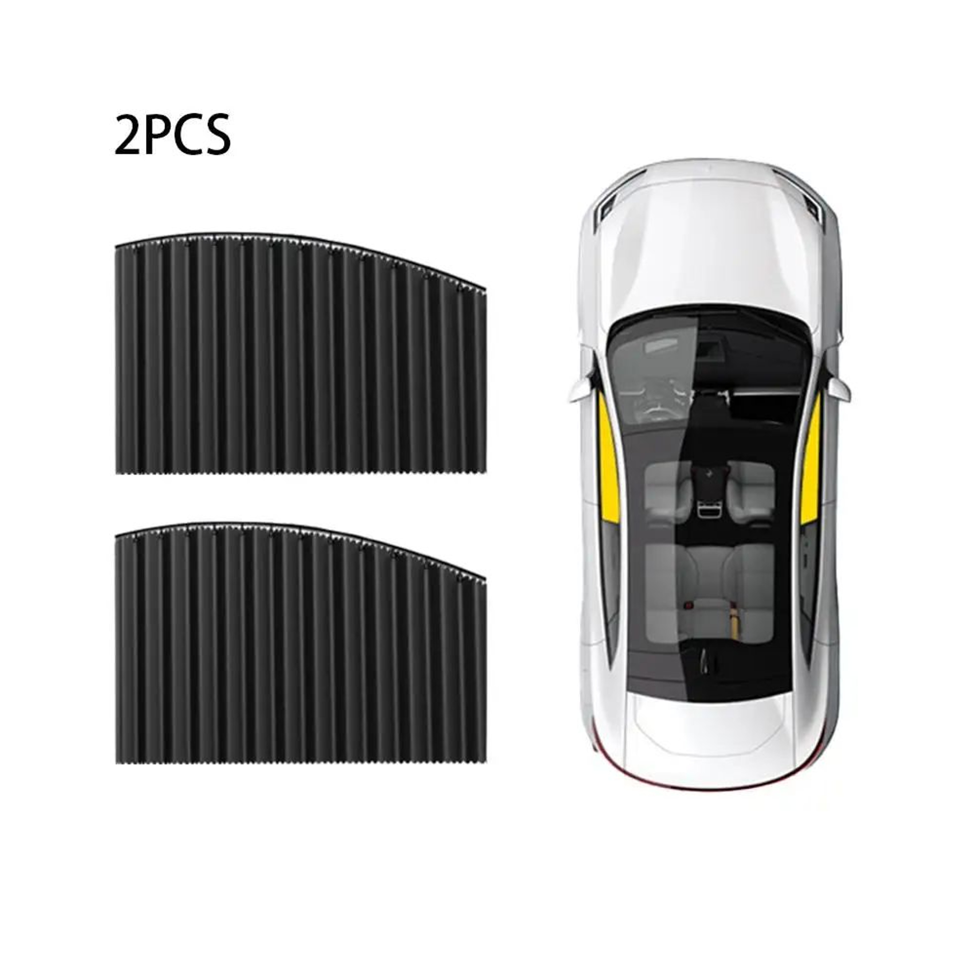 4PCS Retractable Car Window Sunshade Curtains With Sliding Rail UV Protection 8