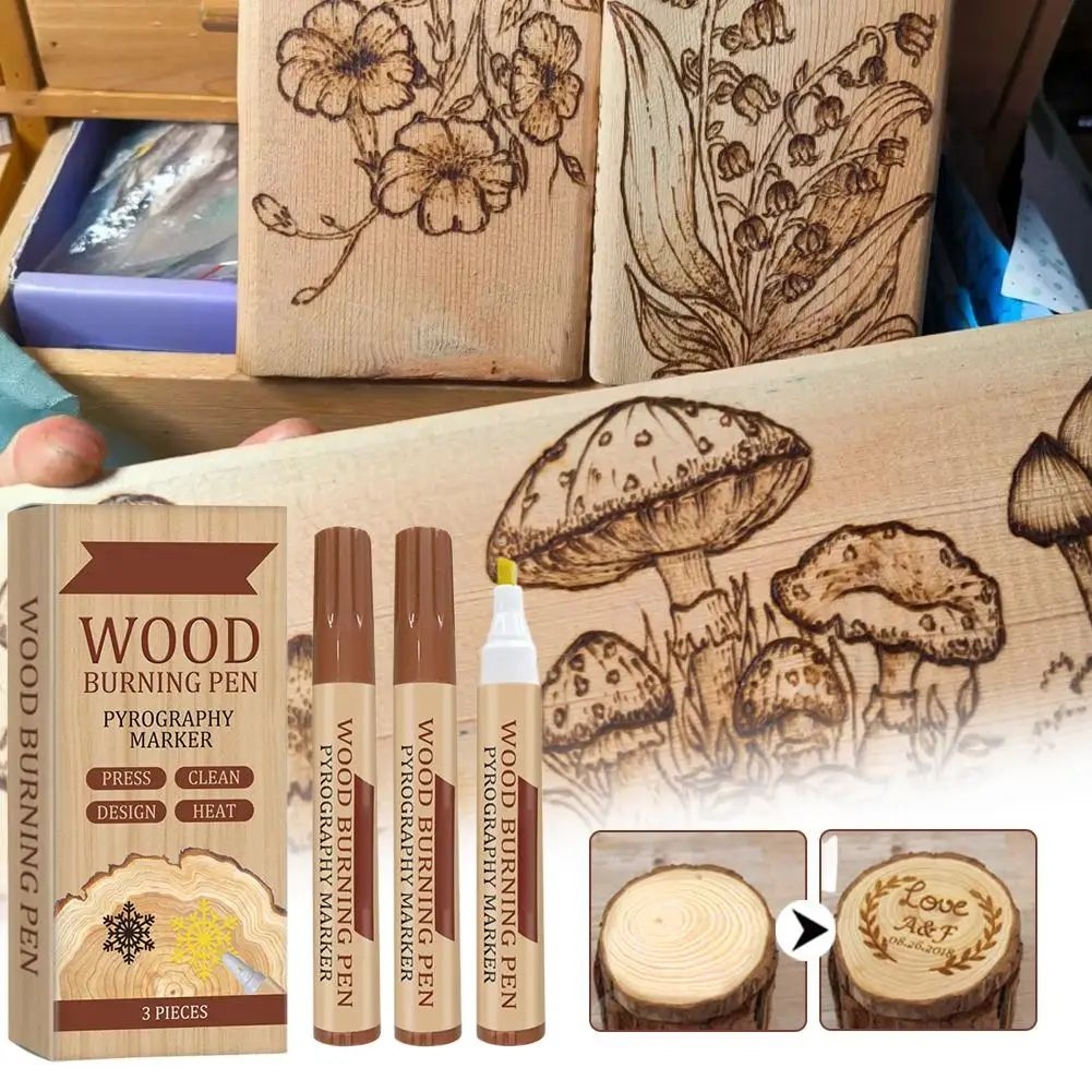 Wood Burning Marker Pen For DIY Pyrography Art And Wood Crafts 0