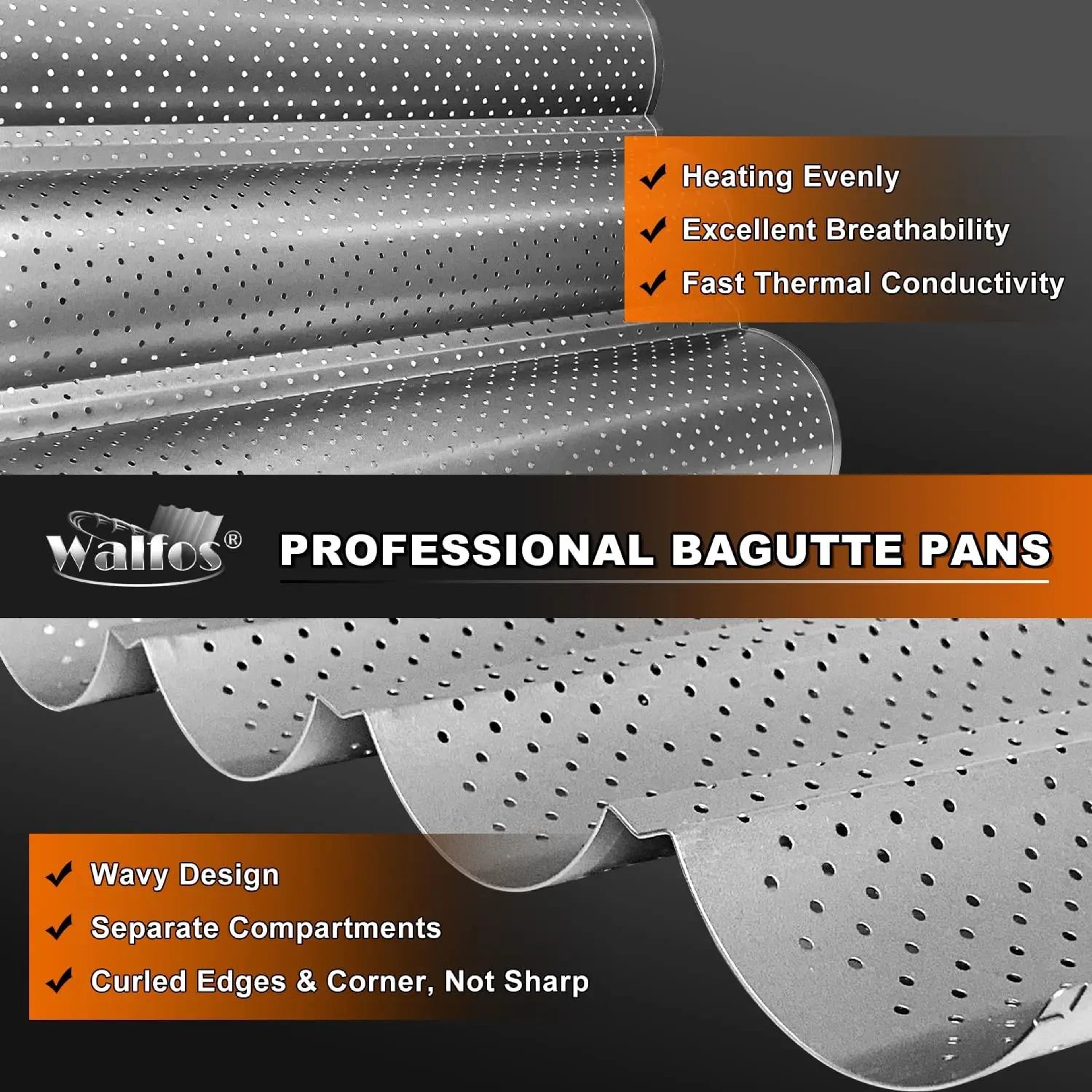 Nonstick Baguette Pan French Bread Baking Tray 2 3 4 Loaf Groove Mold 1