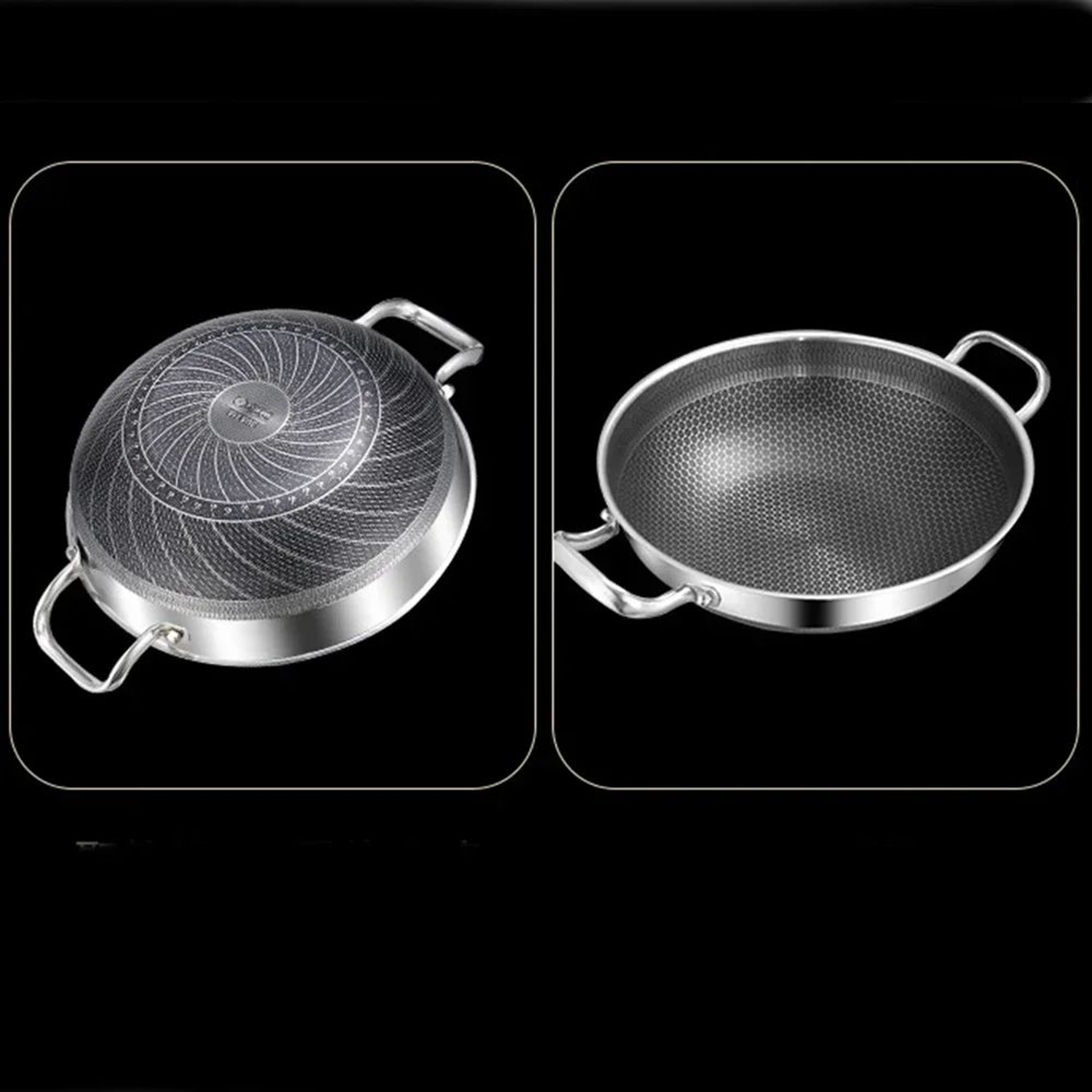 32cm 304 Stainless Steel Honeycomb Nonstick Frying Pan For Induction And Gas 5