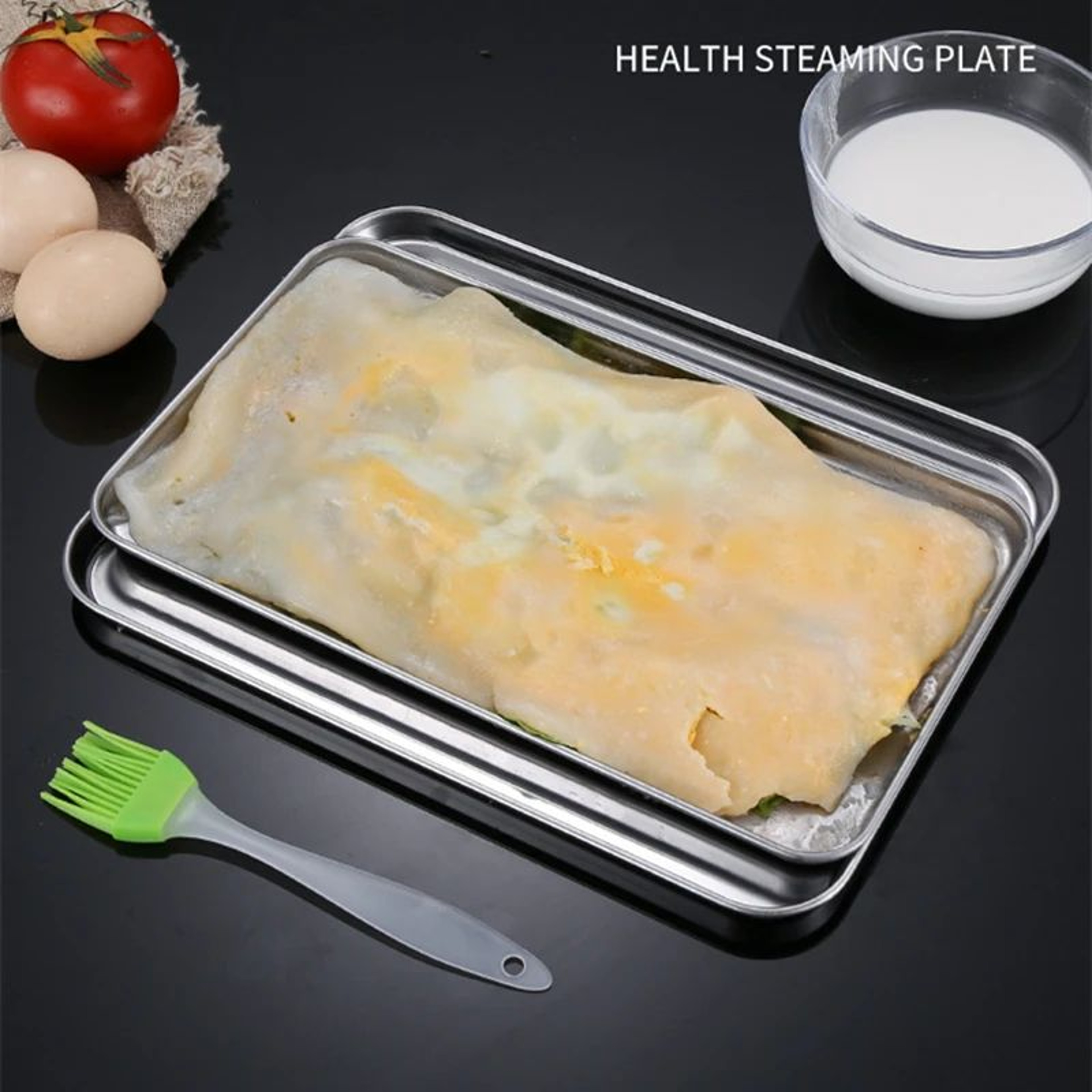 304 Stainless Steel Rectangular Food Serving Tray For Kitchen Restaurant And Pastry Use 1