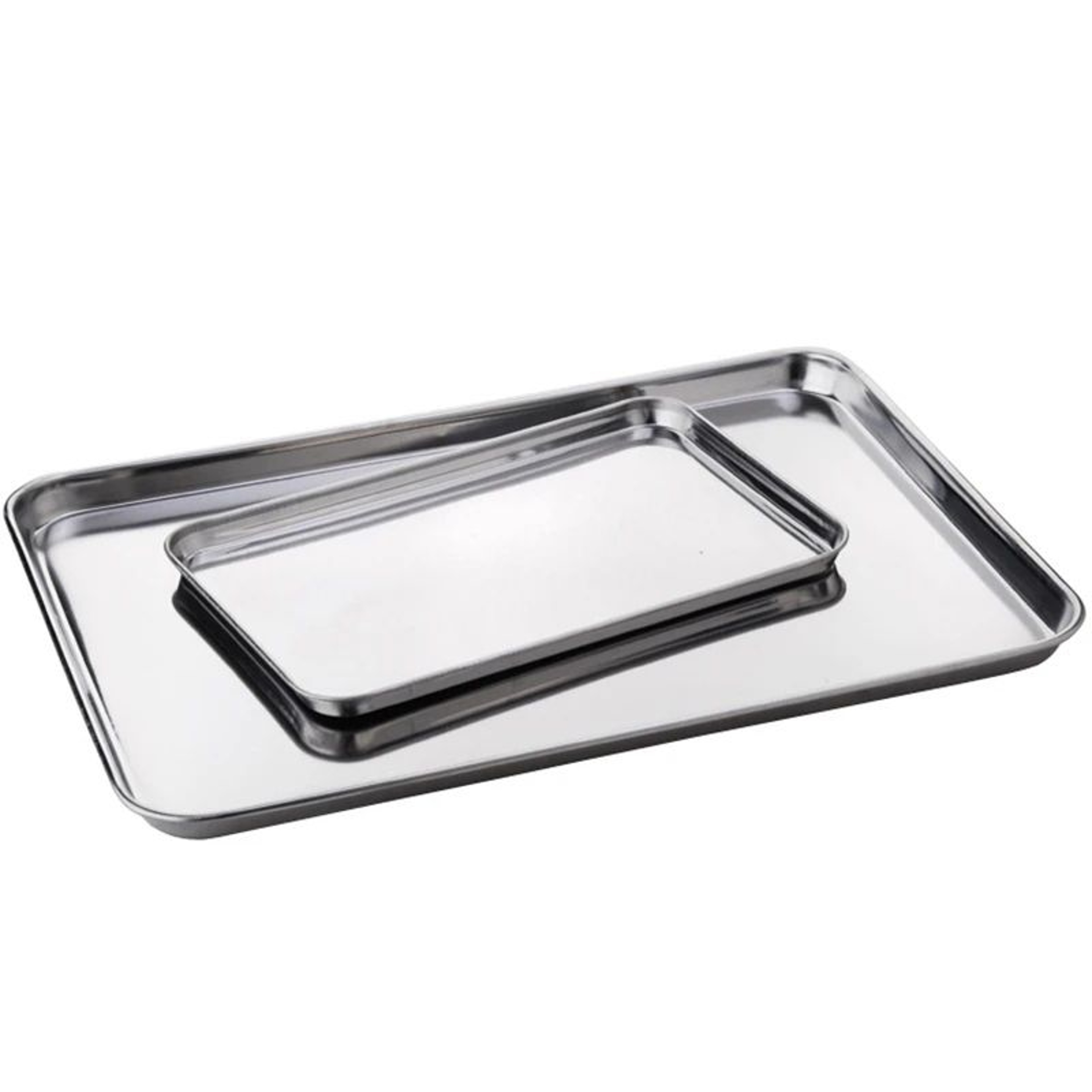 304 Stainless Steel Rectangular Food Serving Tray For Kitchen Restaurant And Pastry Use 2