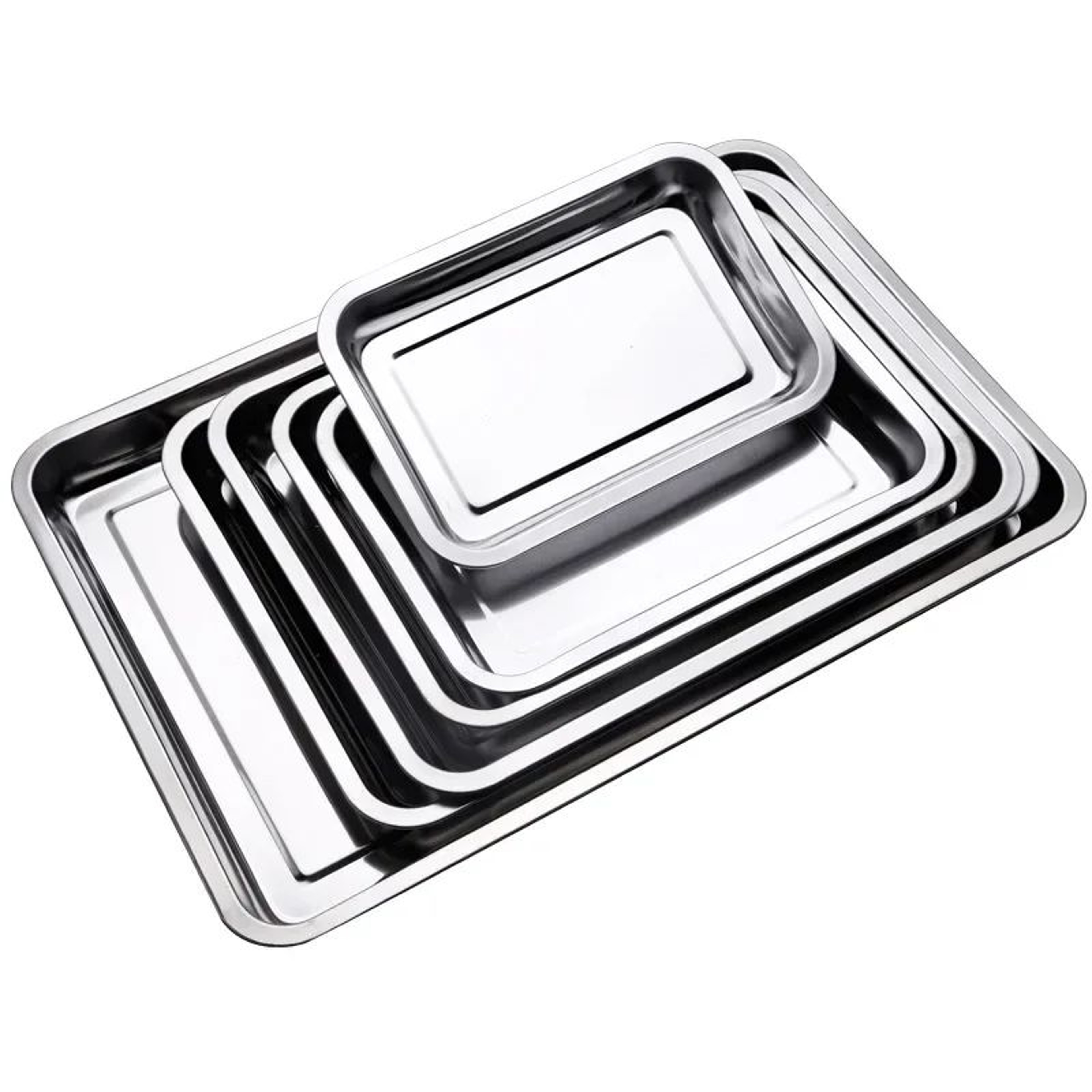 316 Stainless Steel Rectangular Serving Tray For BBQ Steaming And Dining 5