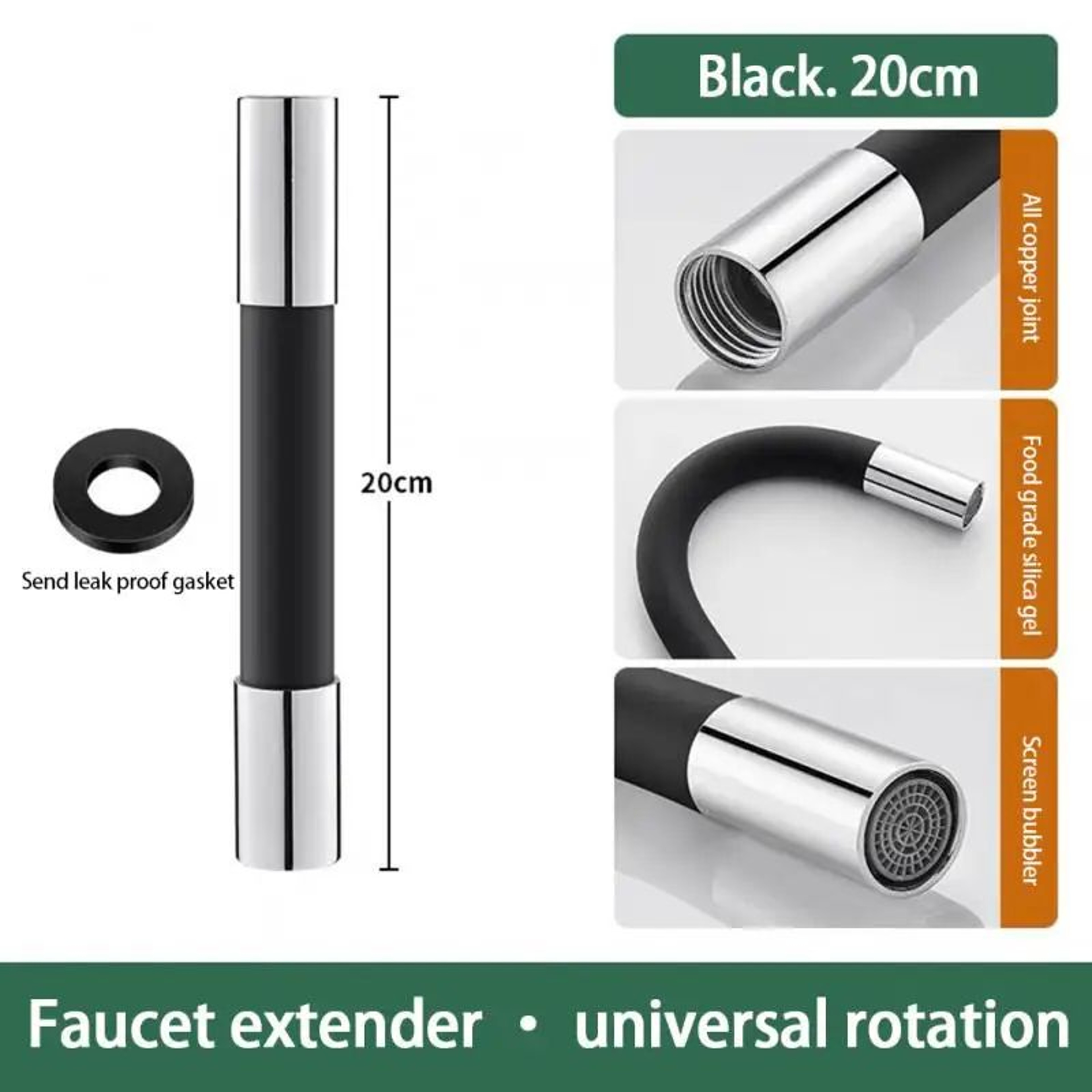 360 Flexible Kitchen Sink Faucet Extender Hose 15