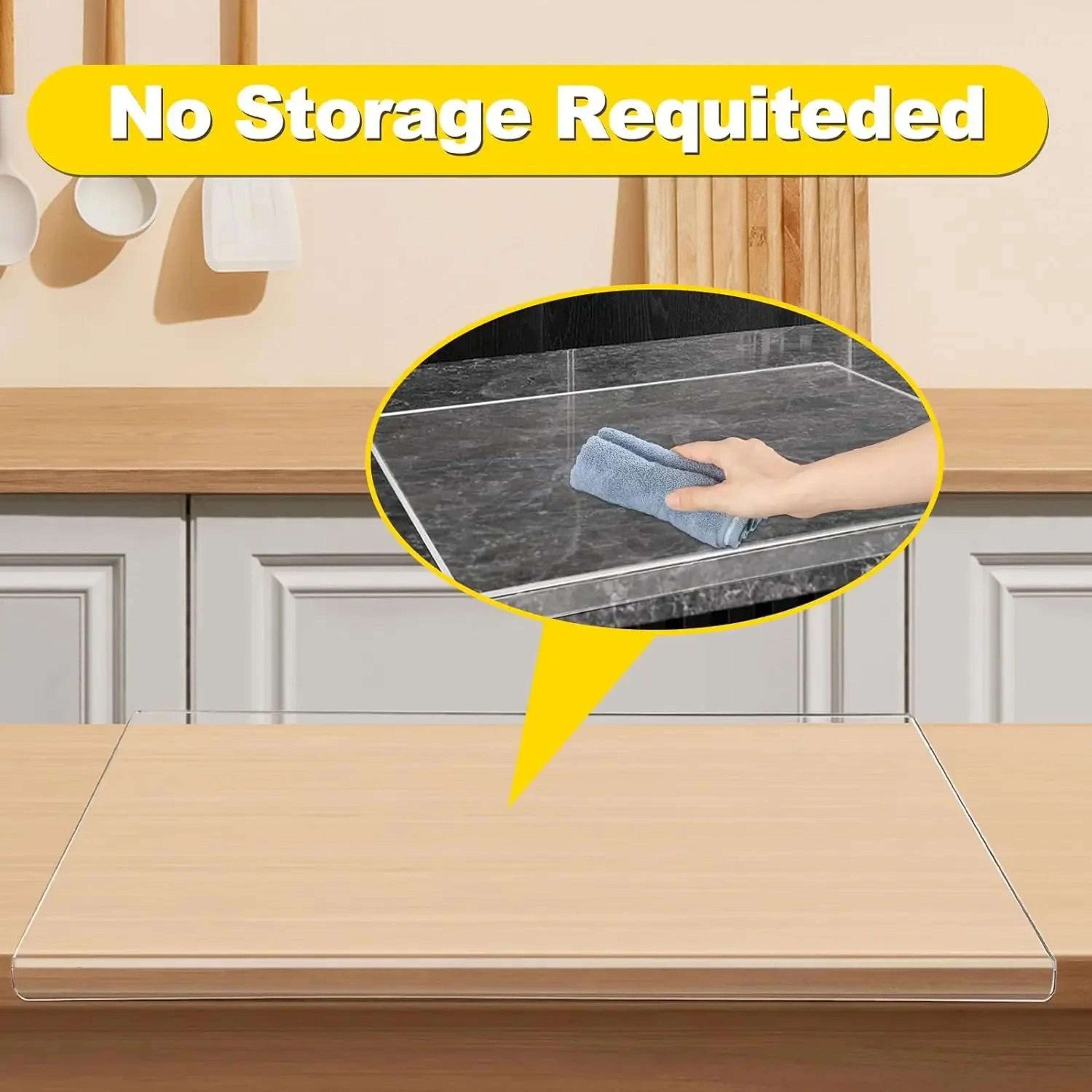 Clear Acrylic Cutting Board With Lip NonSlip Countertop Protector 1
