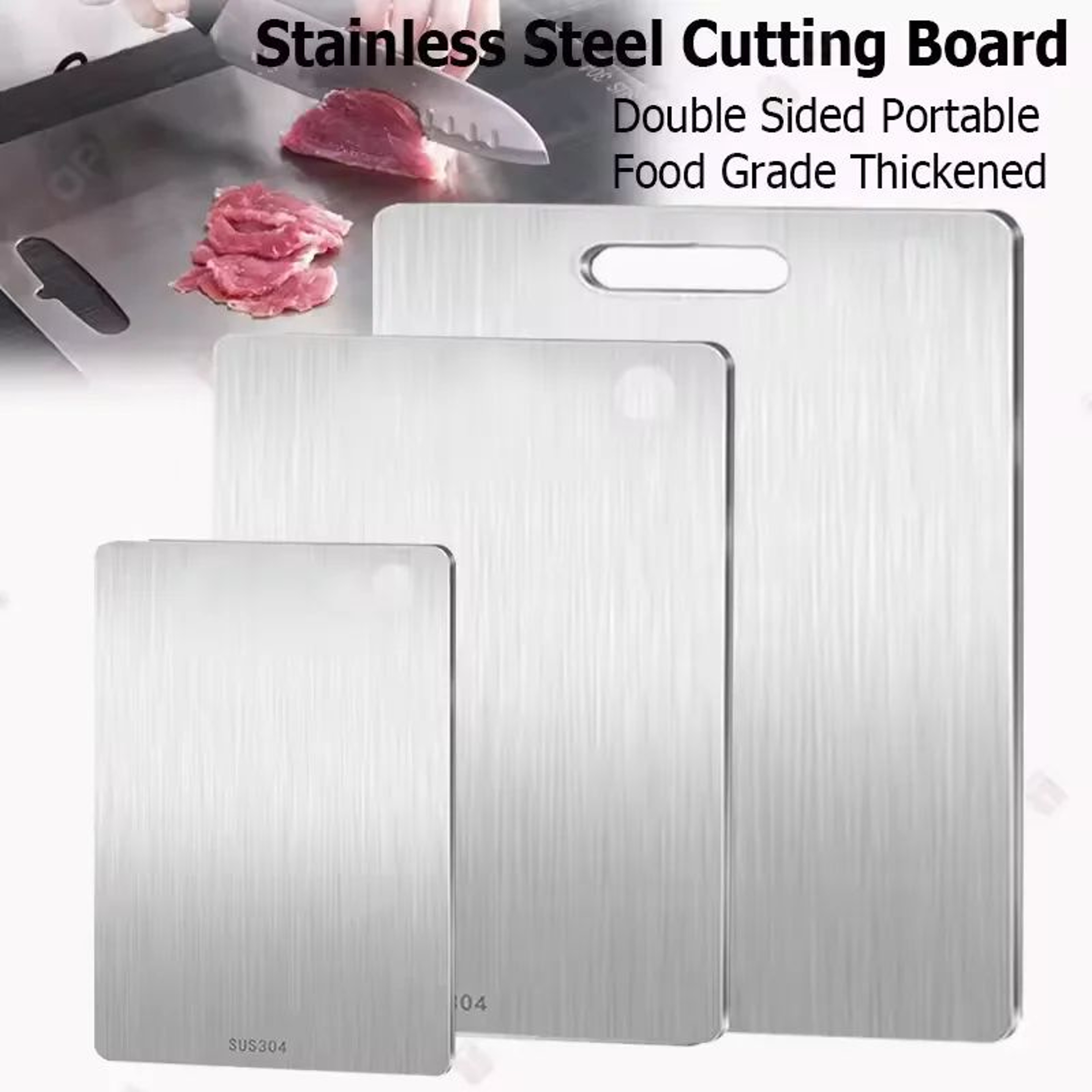 316 Stainless Steel DoubleSided Cutting Board For Meat Fruit And Vegetables 0