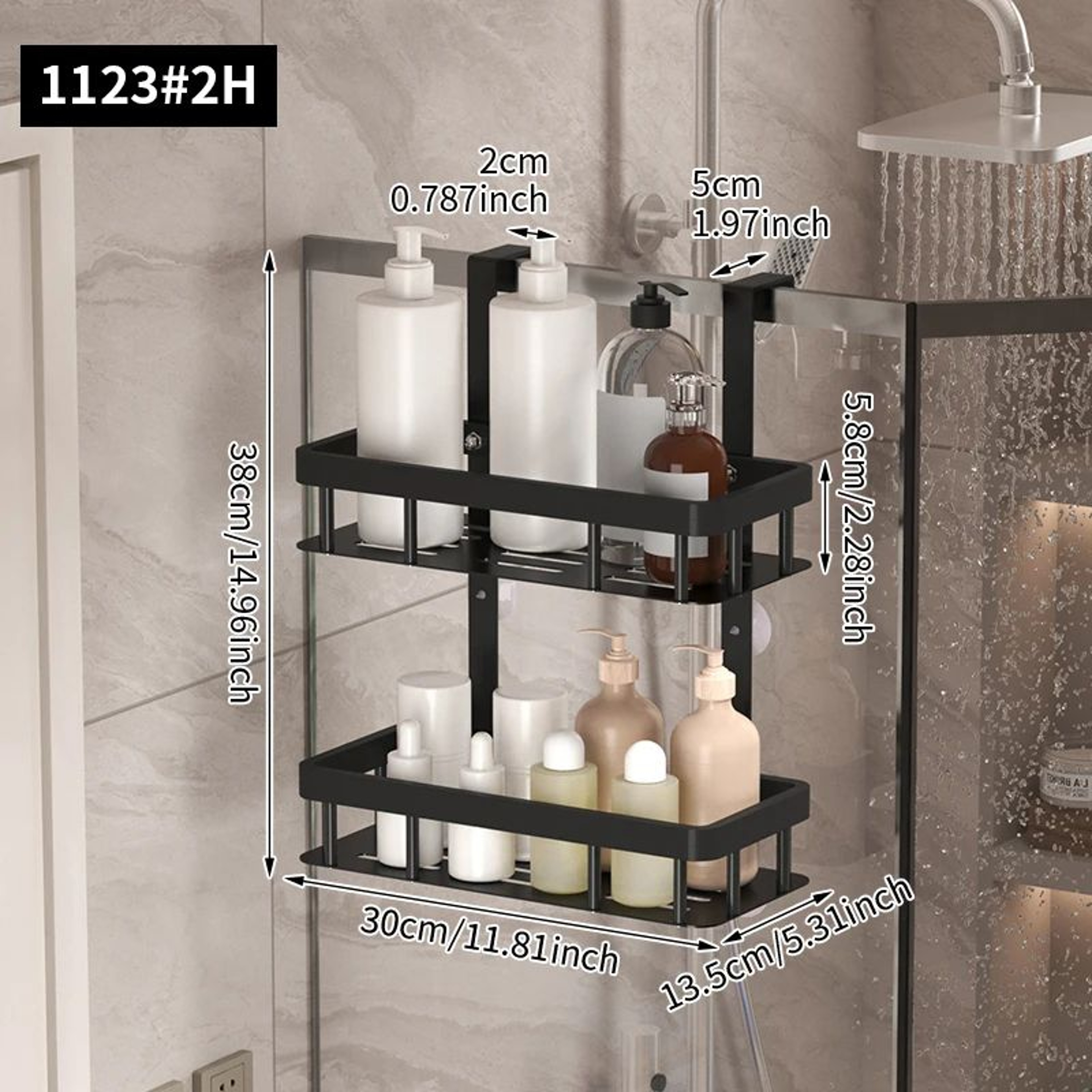 Wall Mounted Bathroom Storage Rack For Shower Gel And Toiletries 6