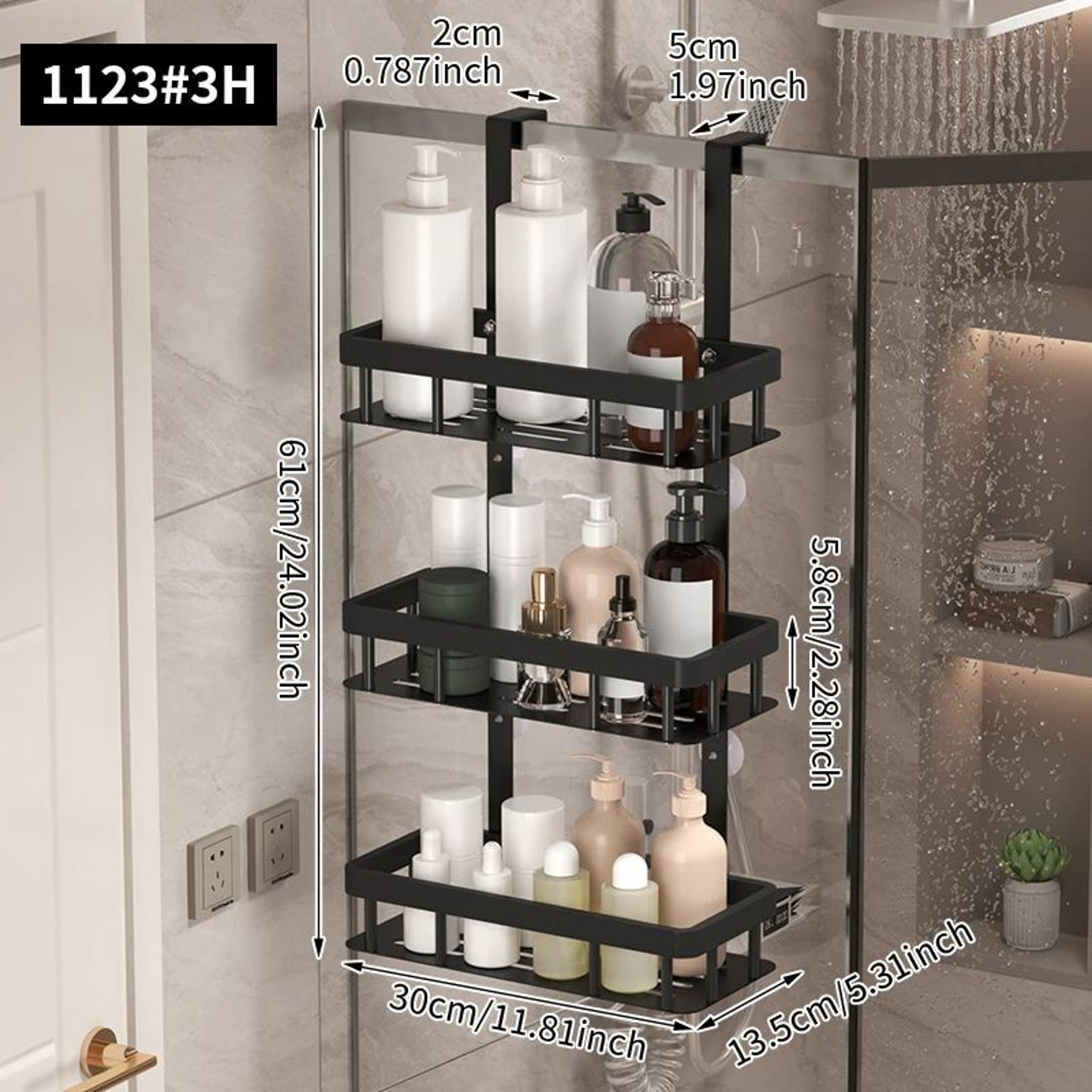 Wall Mounted Bathroom Storage Rack For Shower Gel And Toiletries 7