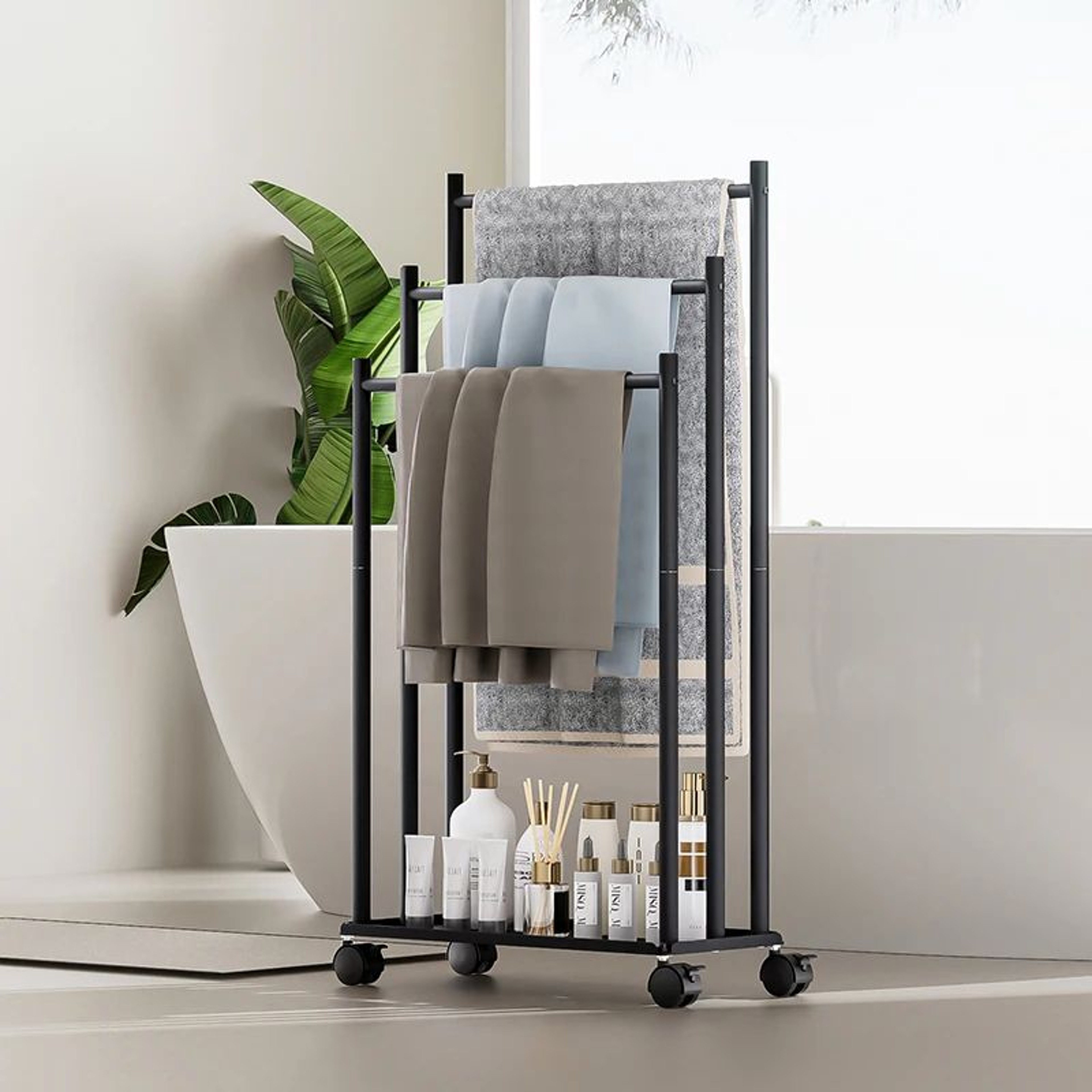 3Tier Freestanding Bathroom Towel Rack For Poolside And Home 0