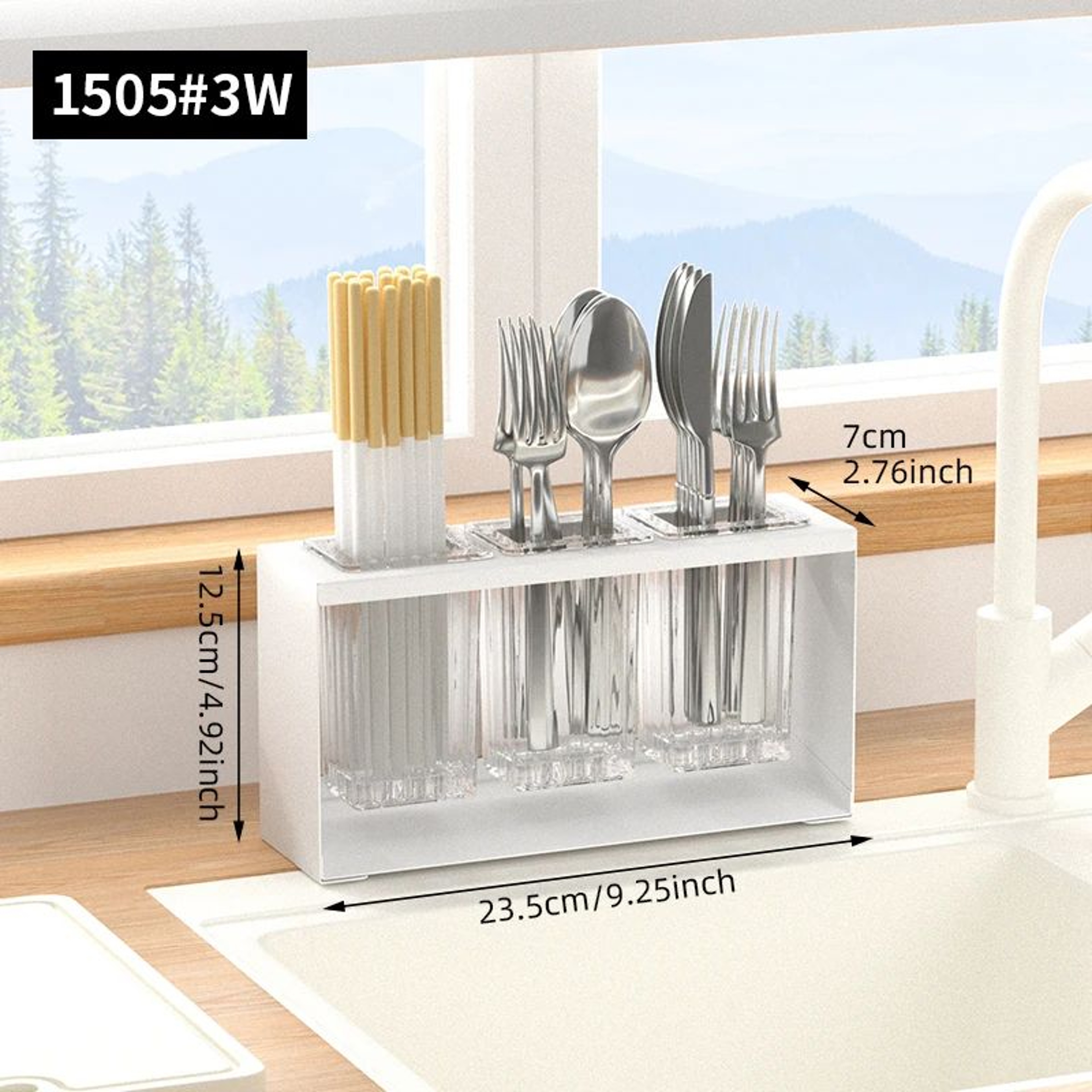 Countertop Chopstick And Utensil Holder With Drainage Rack 7