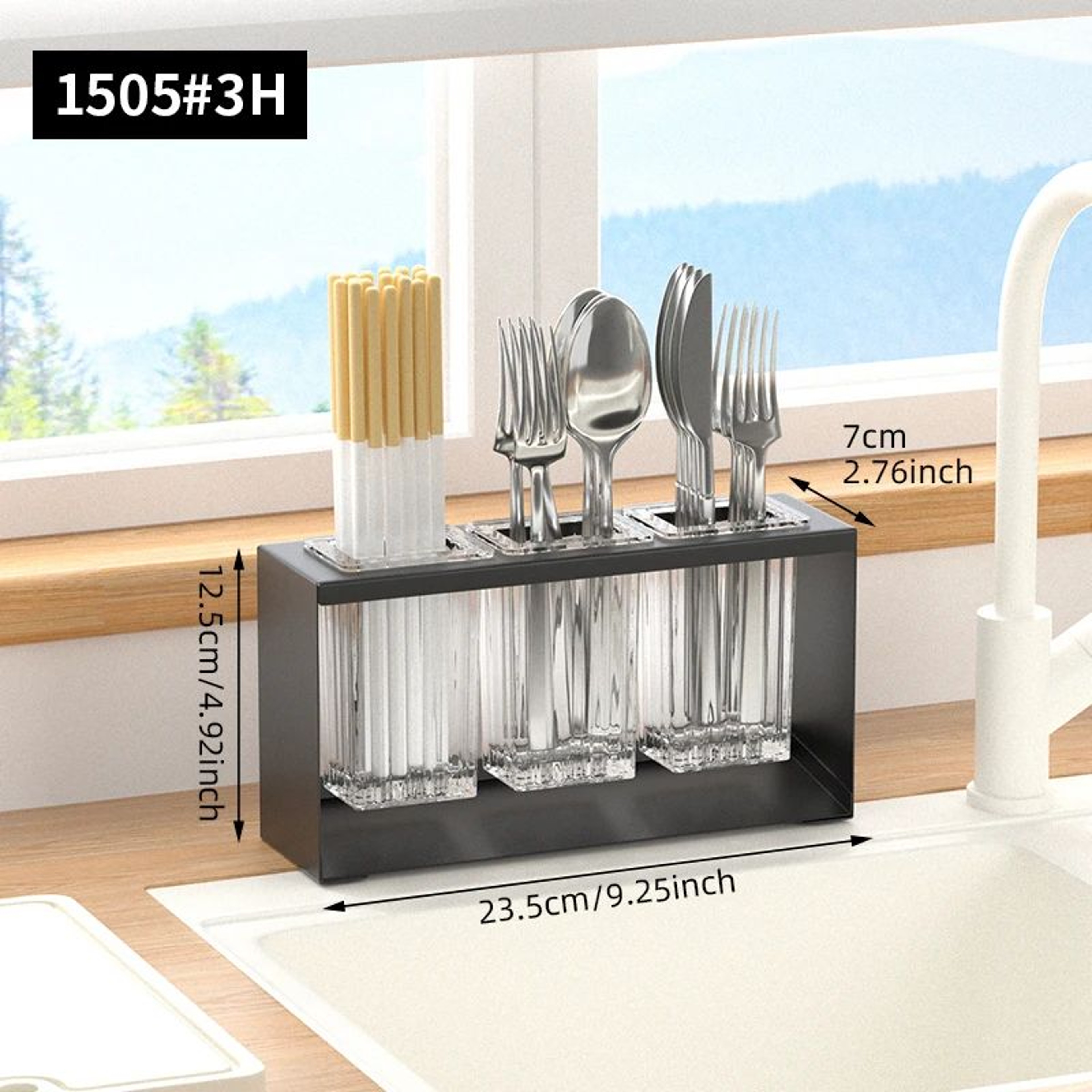 Countertop Chopstick And Utensil Holder With Drainage Rack 9