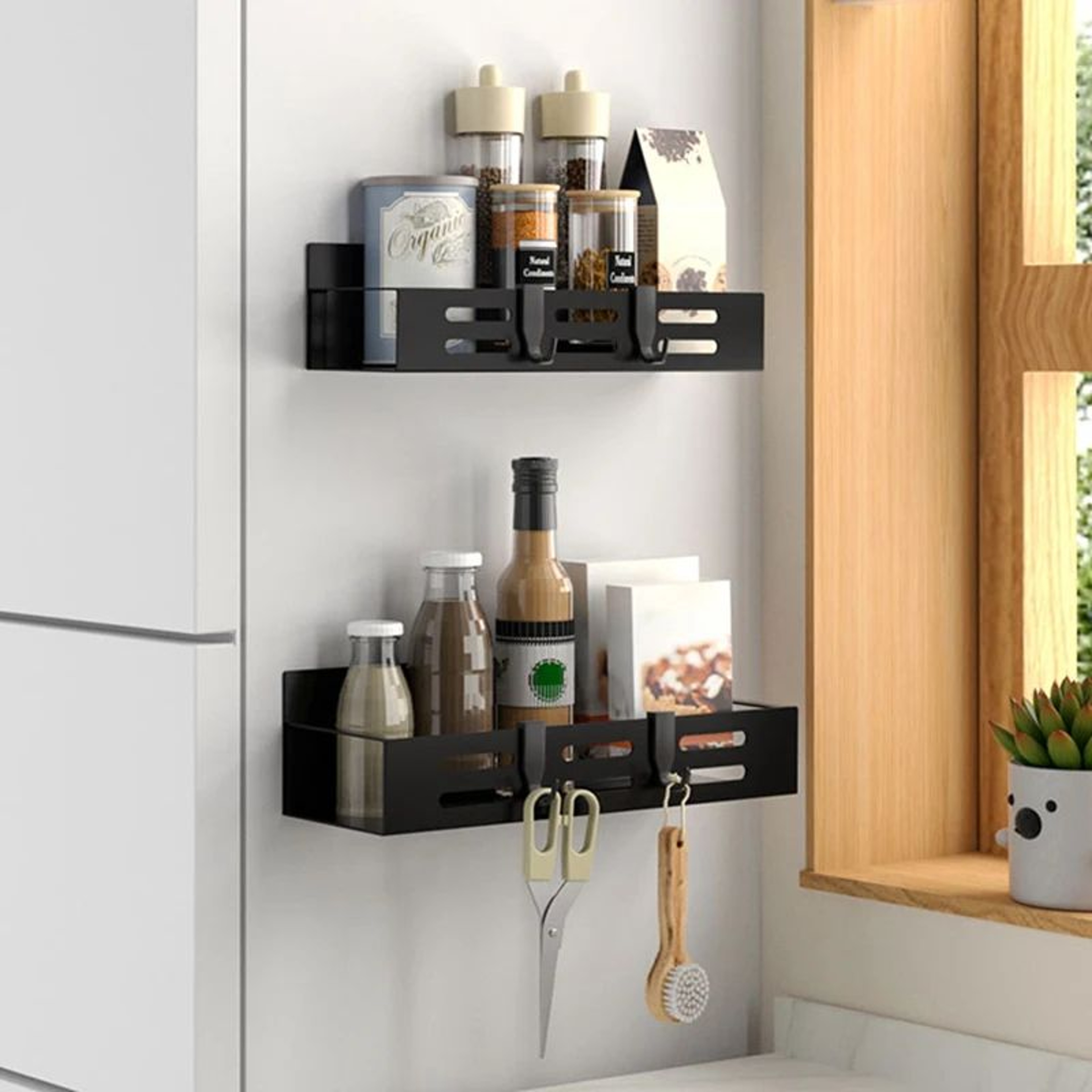 Magnetic Spice Rack Refrigerator Organizer Shelf For Kitchen Storage 4
