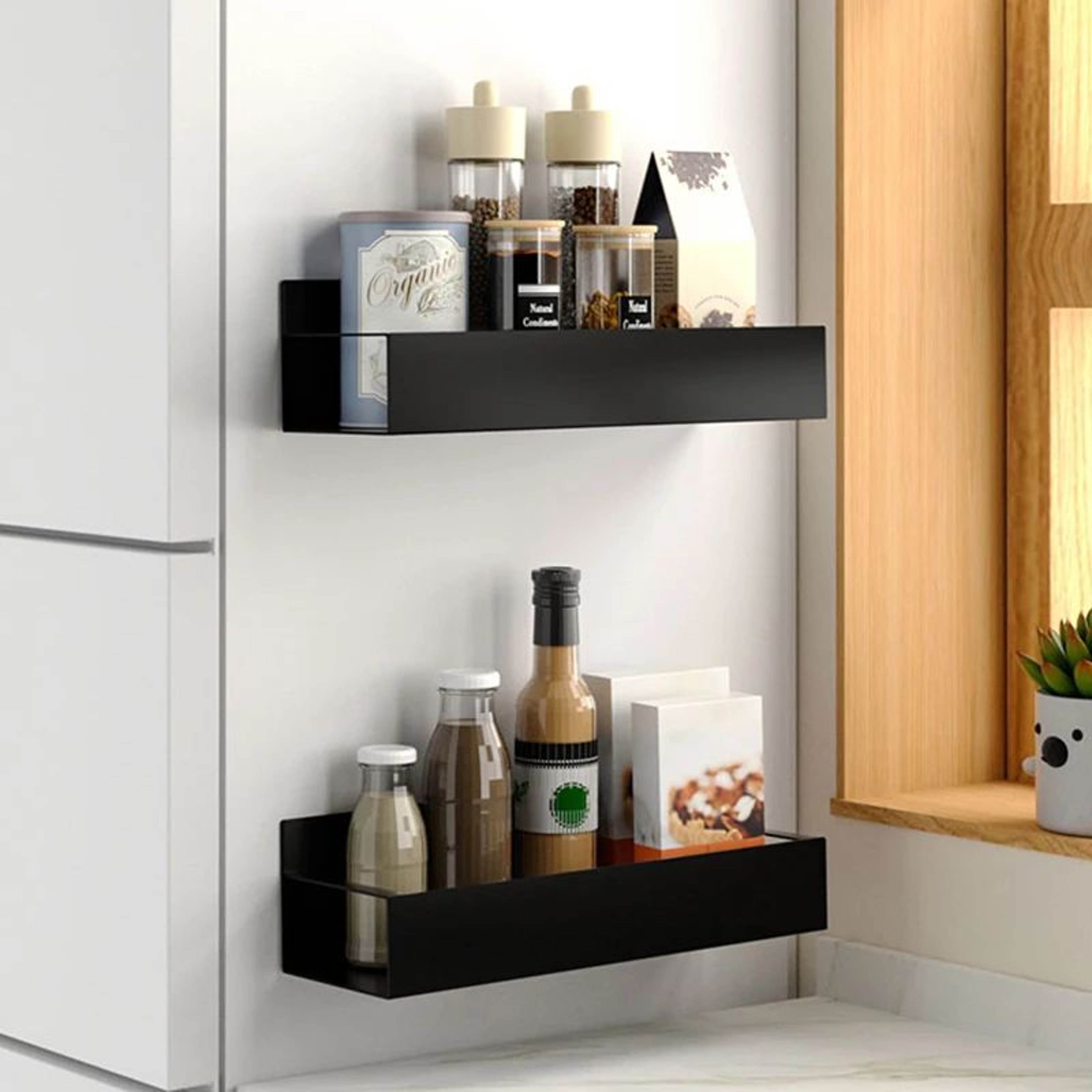 Magnetic Spice Rack Refrigerator Organizer Shelf For Kitchen Storage 5