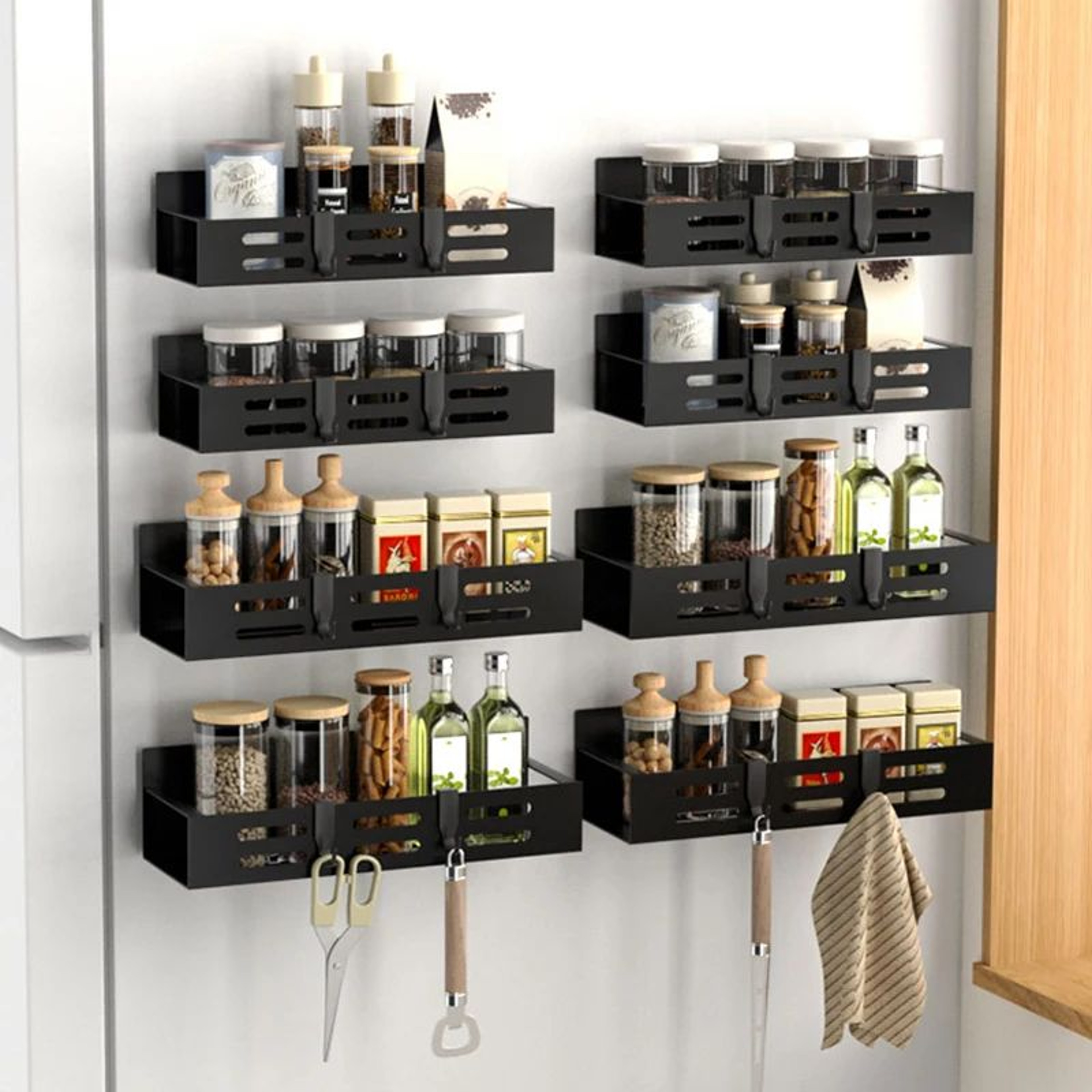 Magnetic Spice Rack Refrigerator Organizer Shelf For Kitchen Storage 0