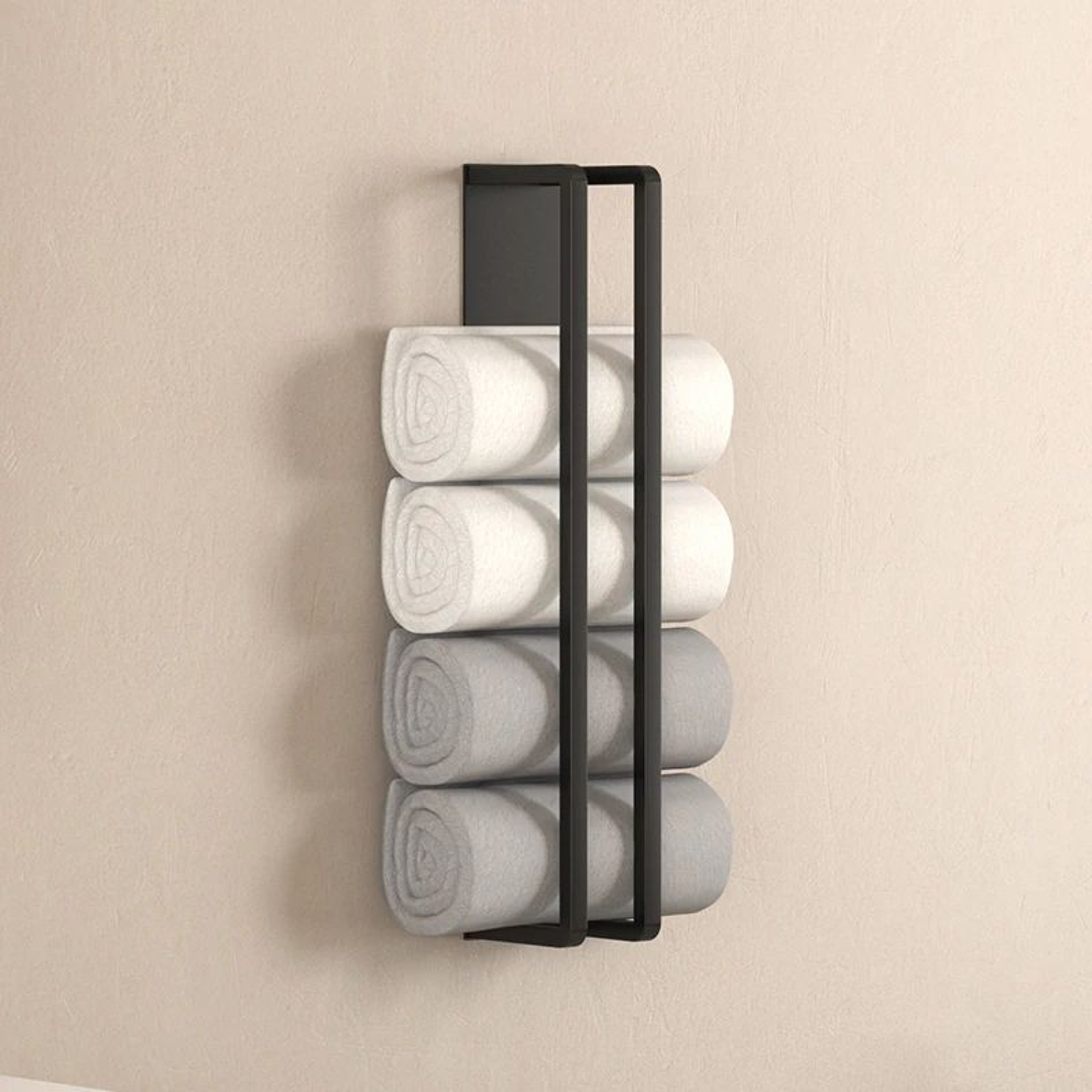 Wall Mounted Towel Storage Rack Space Saving Bathroom Organizer 1