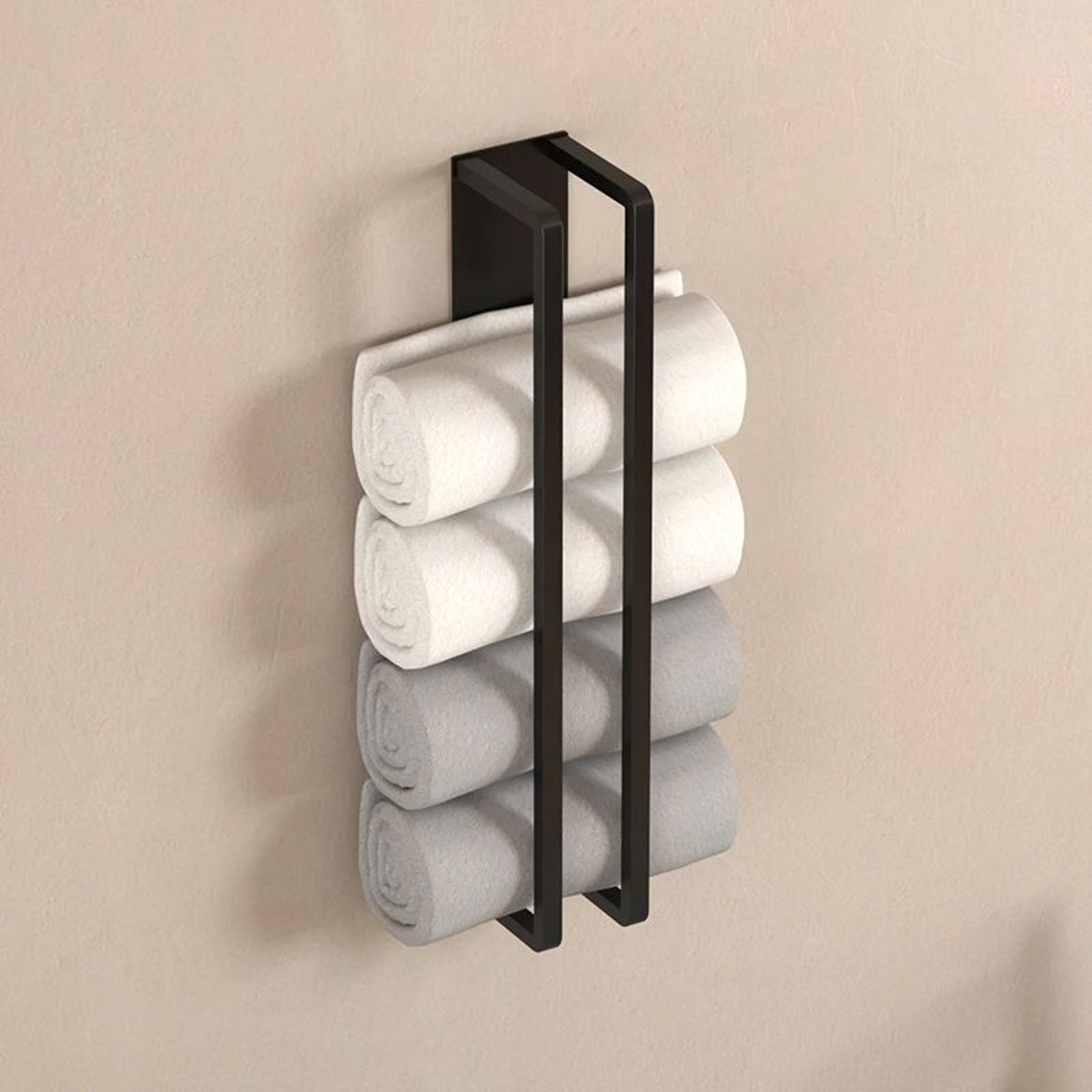 Wall Mounted Towel Storage Rack Space Saving Bathroom Organizer 0