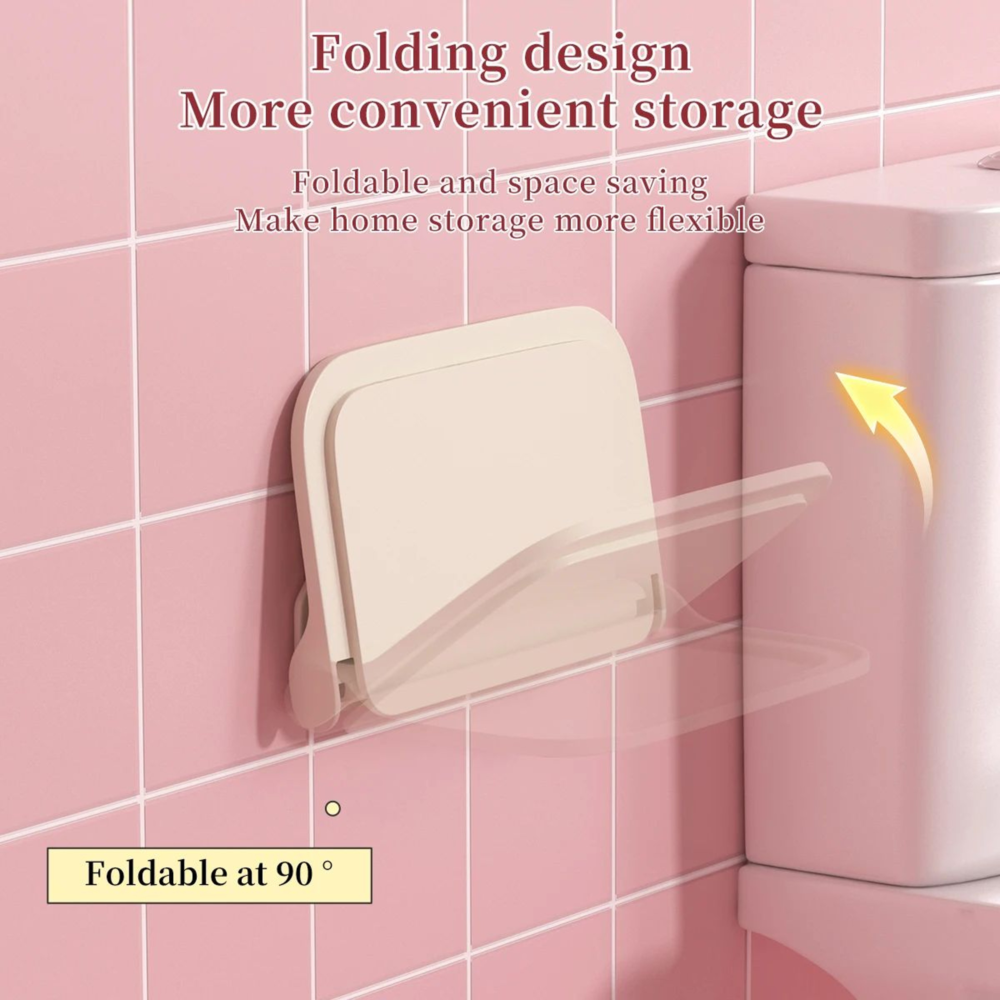 Foldable Wall Mounted Storage Shelf Punch Free Phone Holder And WiFi Router Rack 4