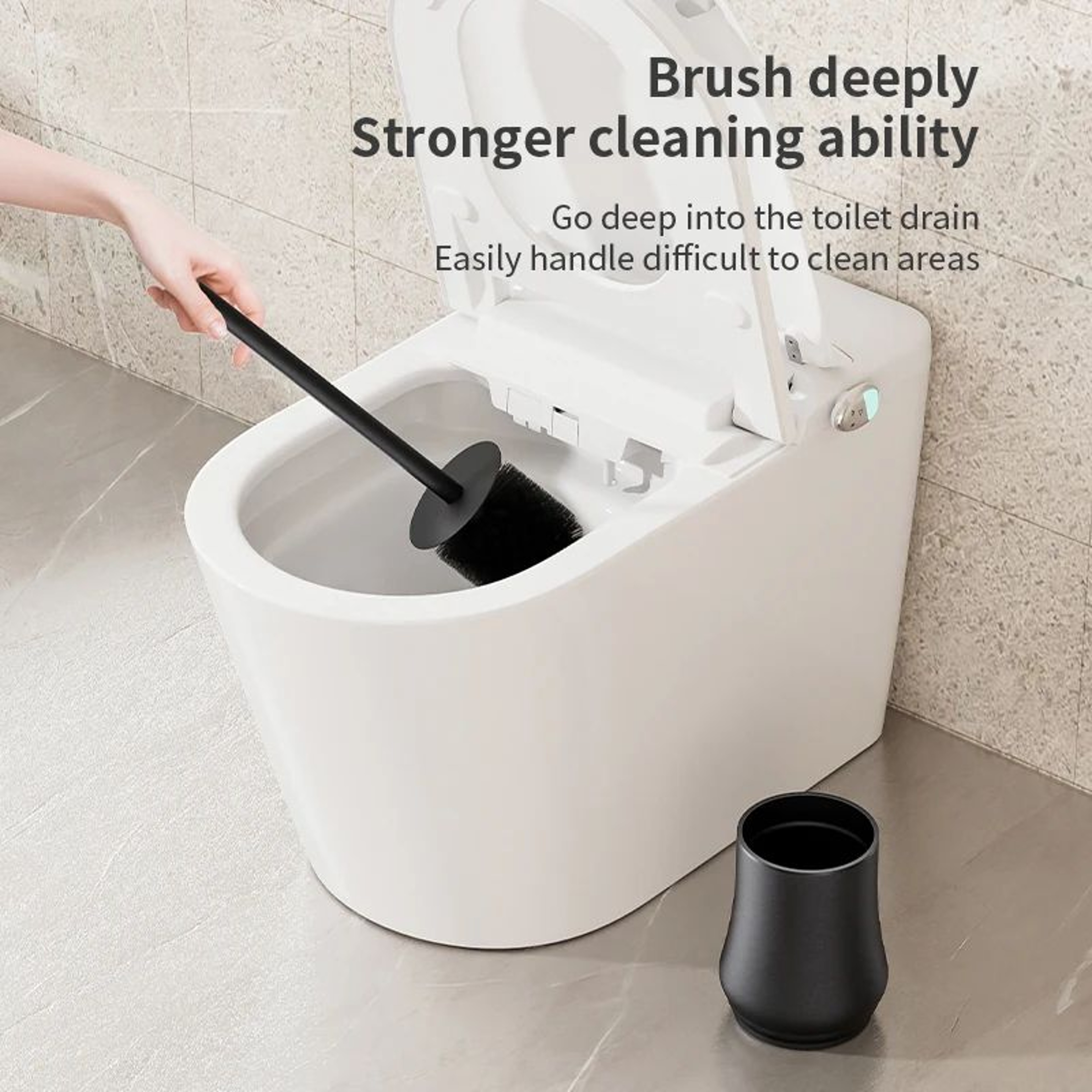 Modern Toilet Brush And Holder With Stand For Bathroom Cleaning 2
